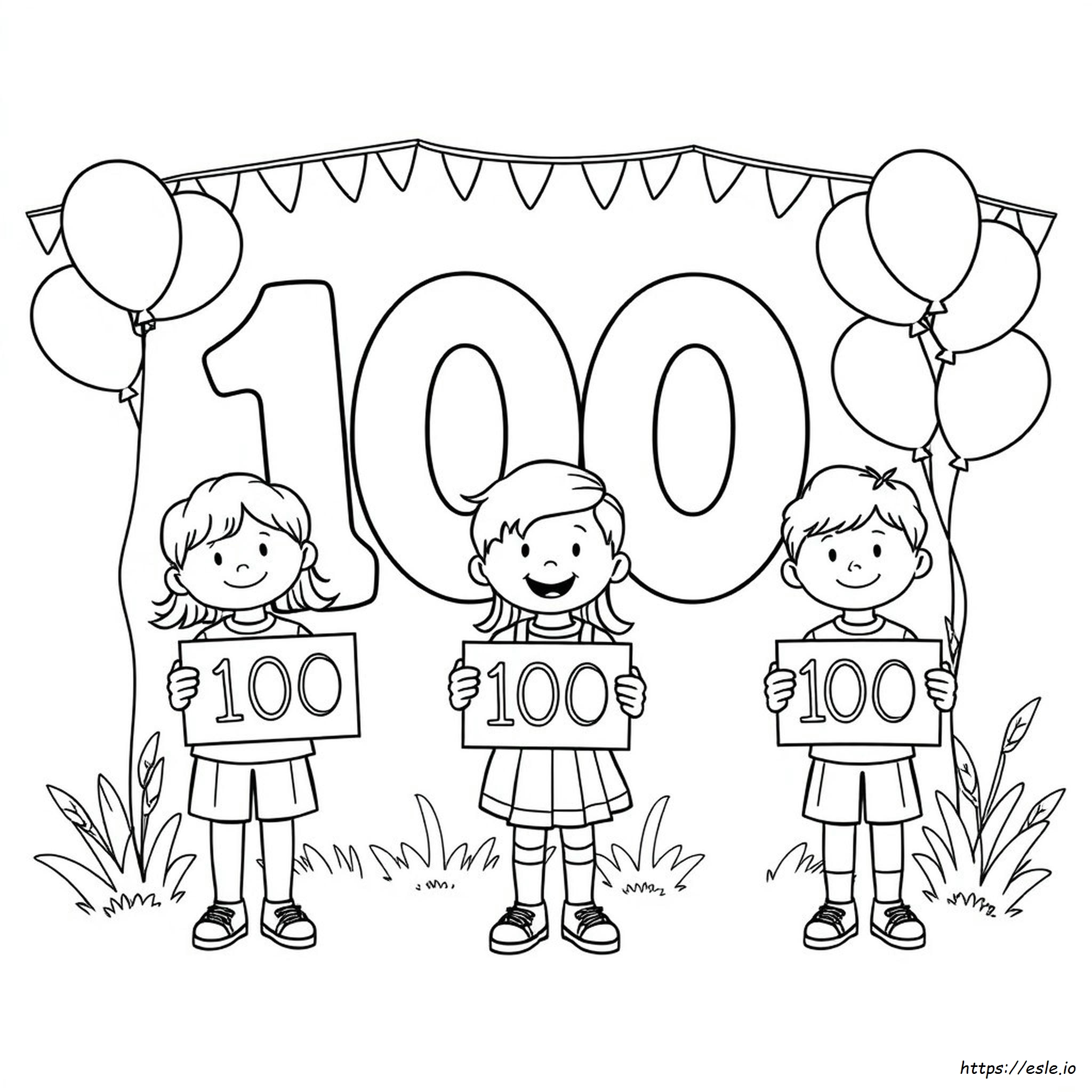 100 Hari Sekolah Halaman Mewarnai