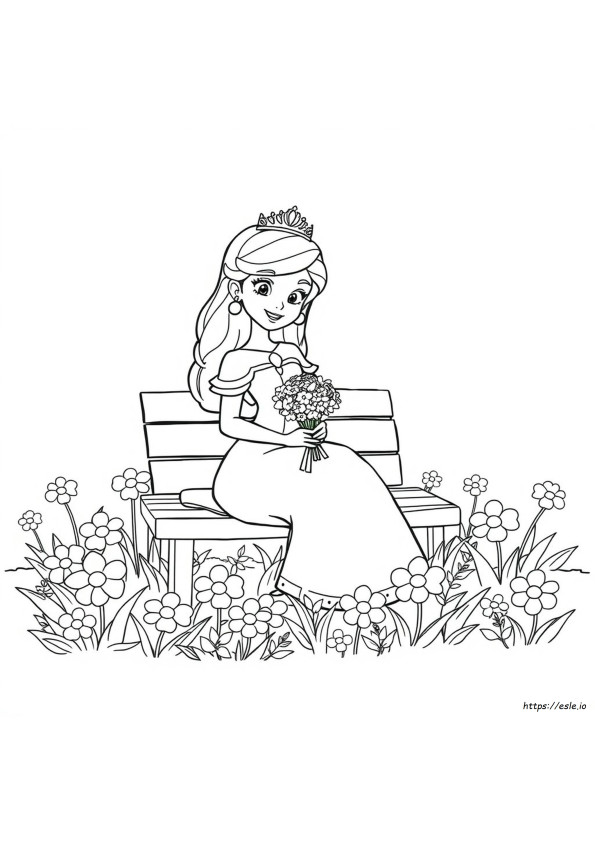 Flower Princess Coloring Page