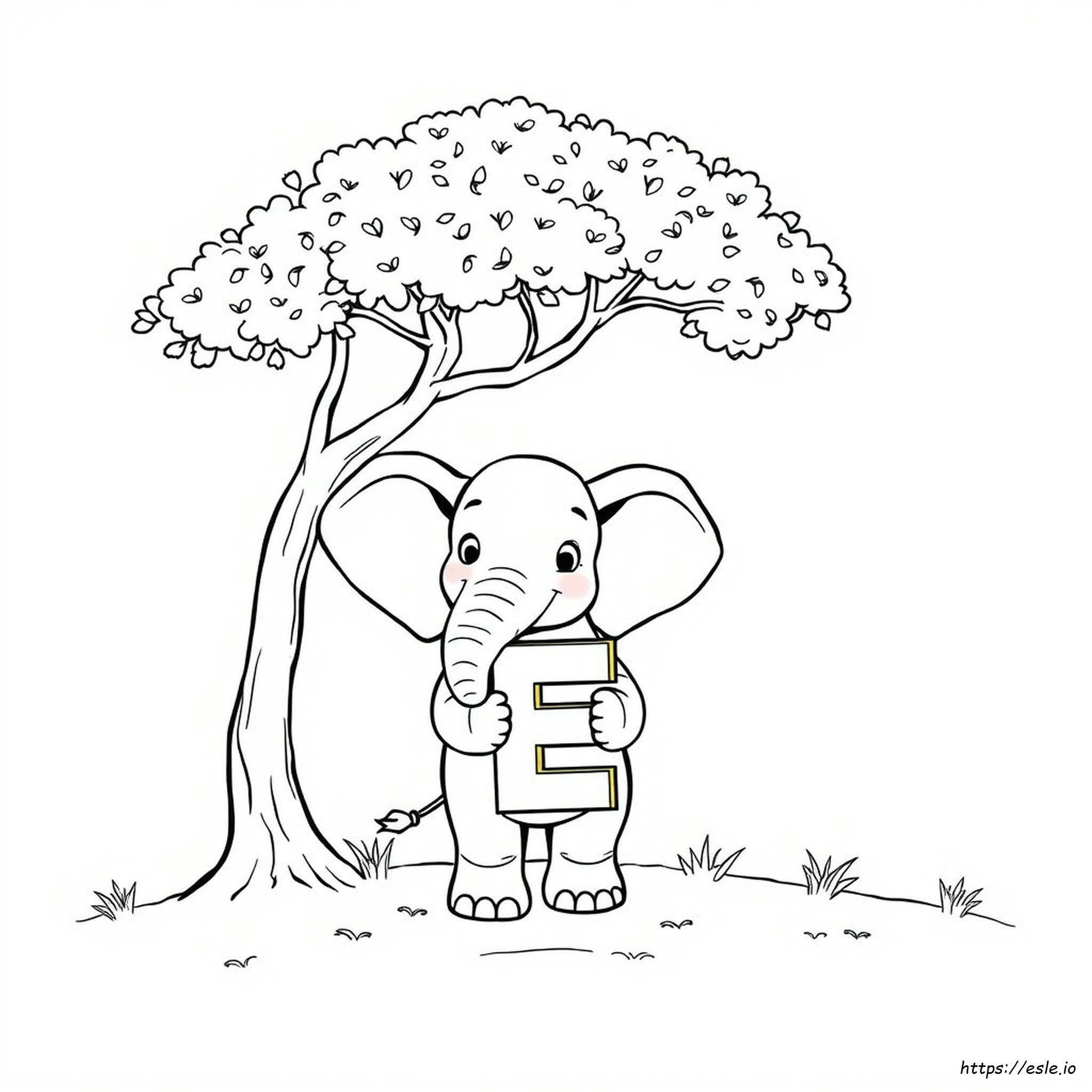 Gambar Mewarnai E Untuk Elefank