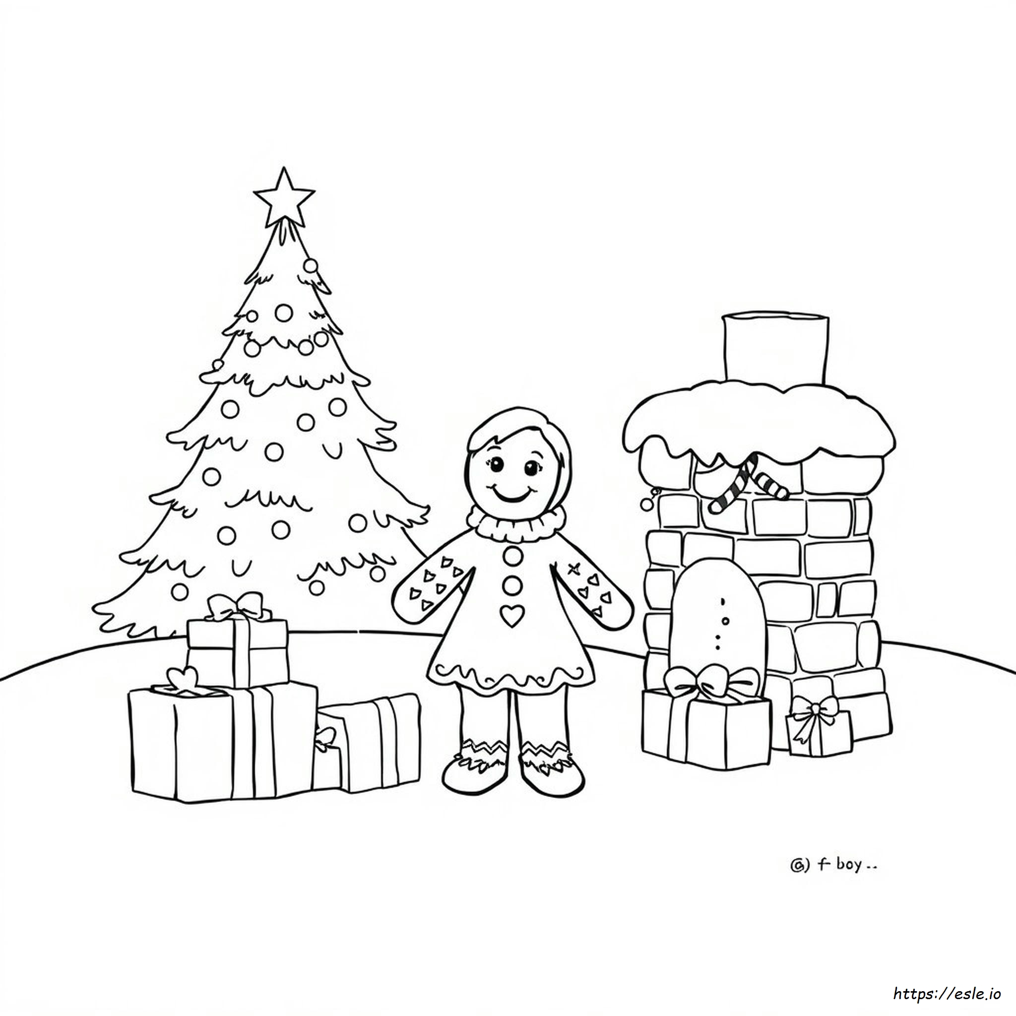 Gingerbread Woman Coloring Page