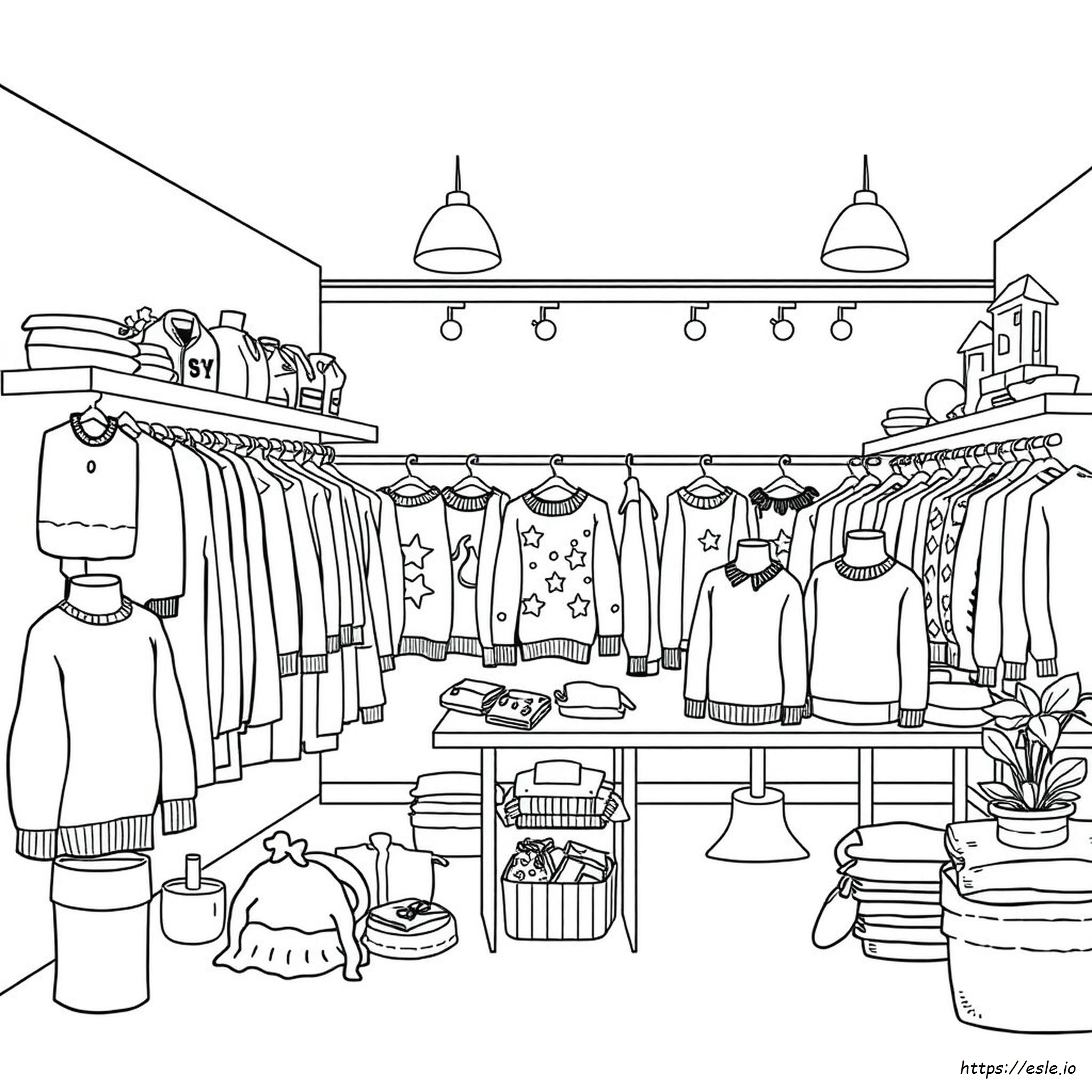 Sweater Boutique Coloring Page