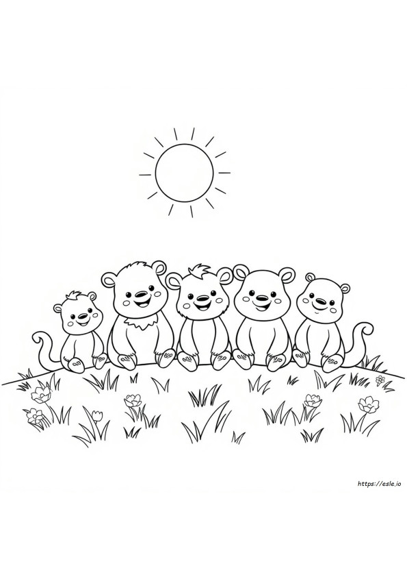 Smiling Critters Characters Coloring