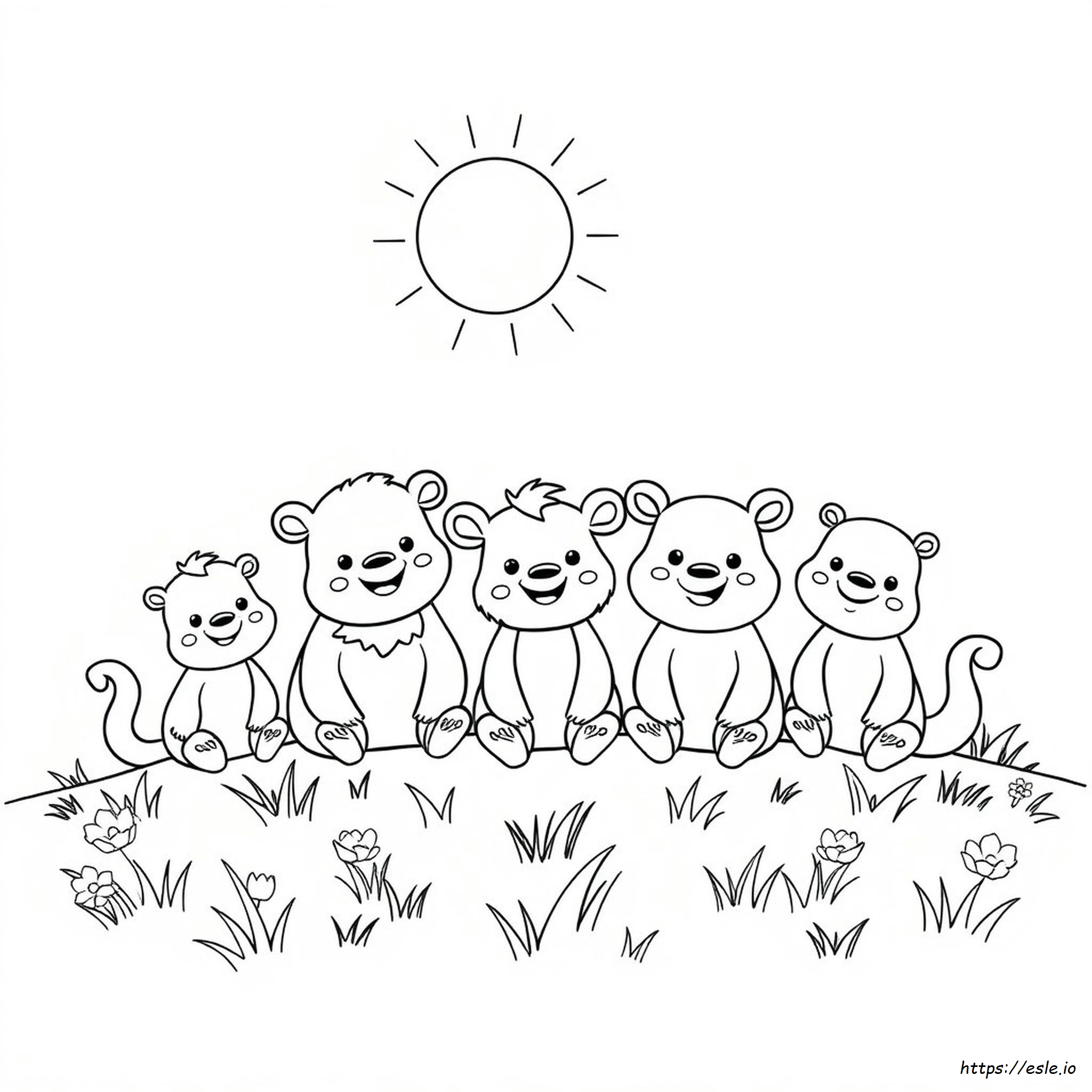 Smiling Critters Characters Coloring