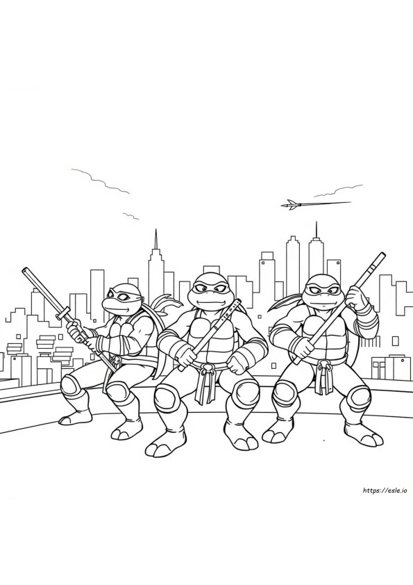 Tortugas Ninja Para Colorear