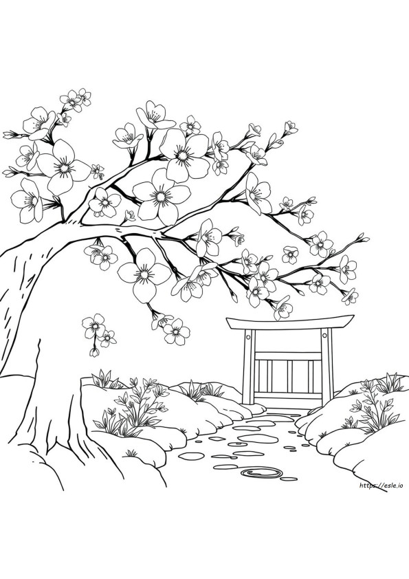 桜 塗り絵 無料