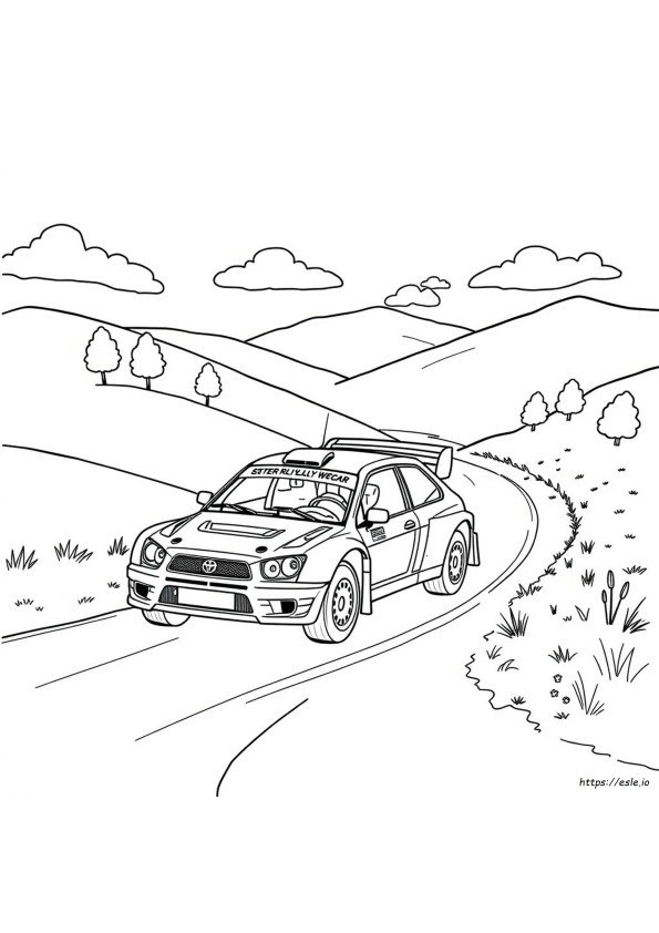 Rallyauto Kleurplaten