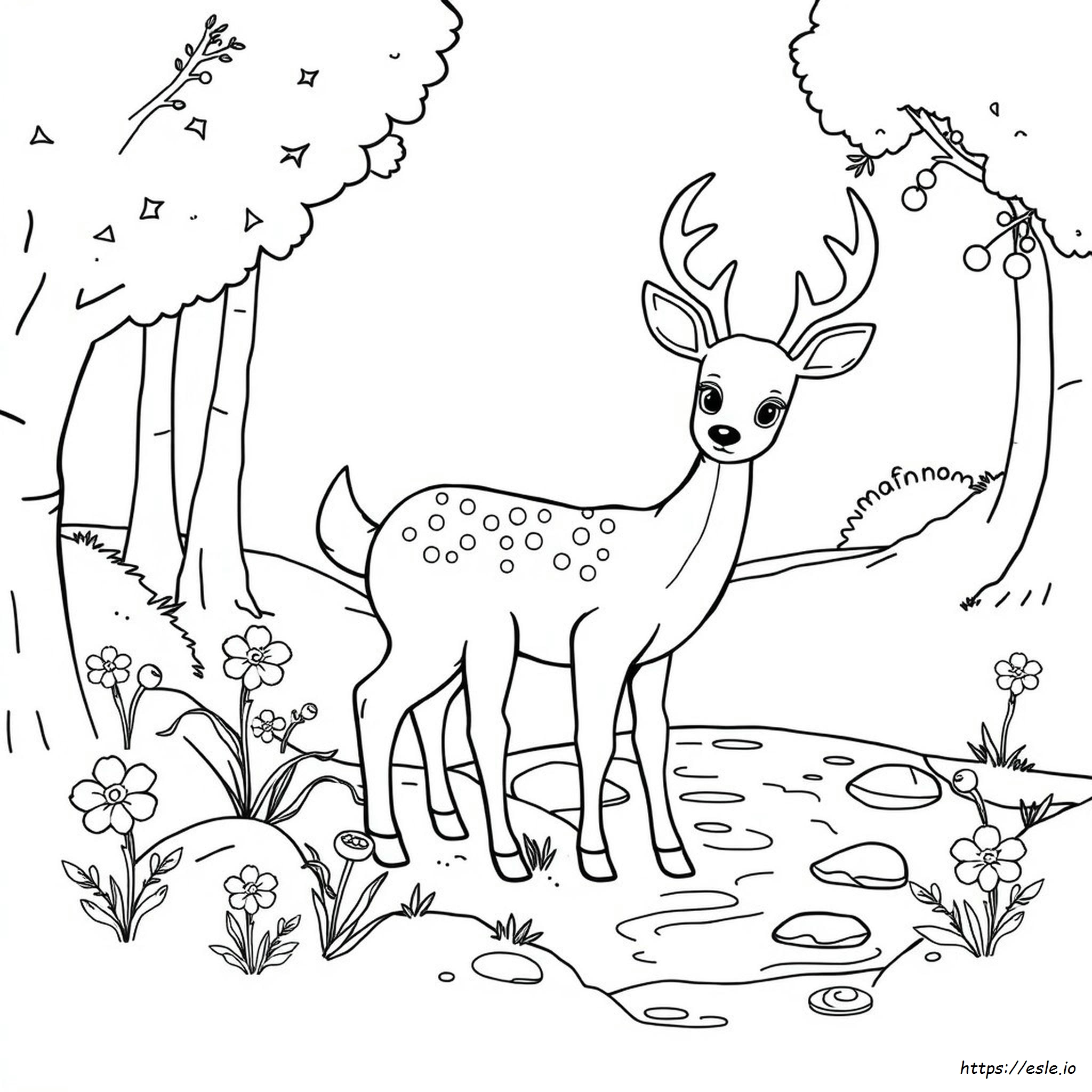 Cute Deer Coloring Pages