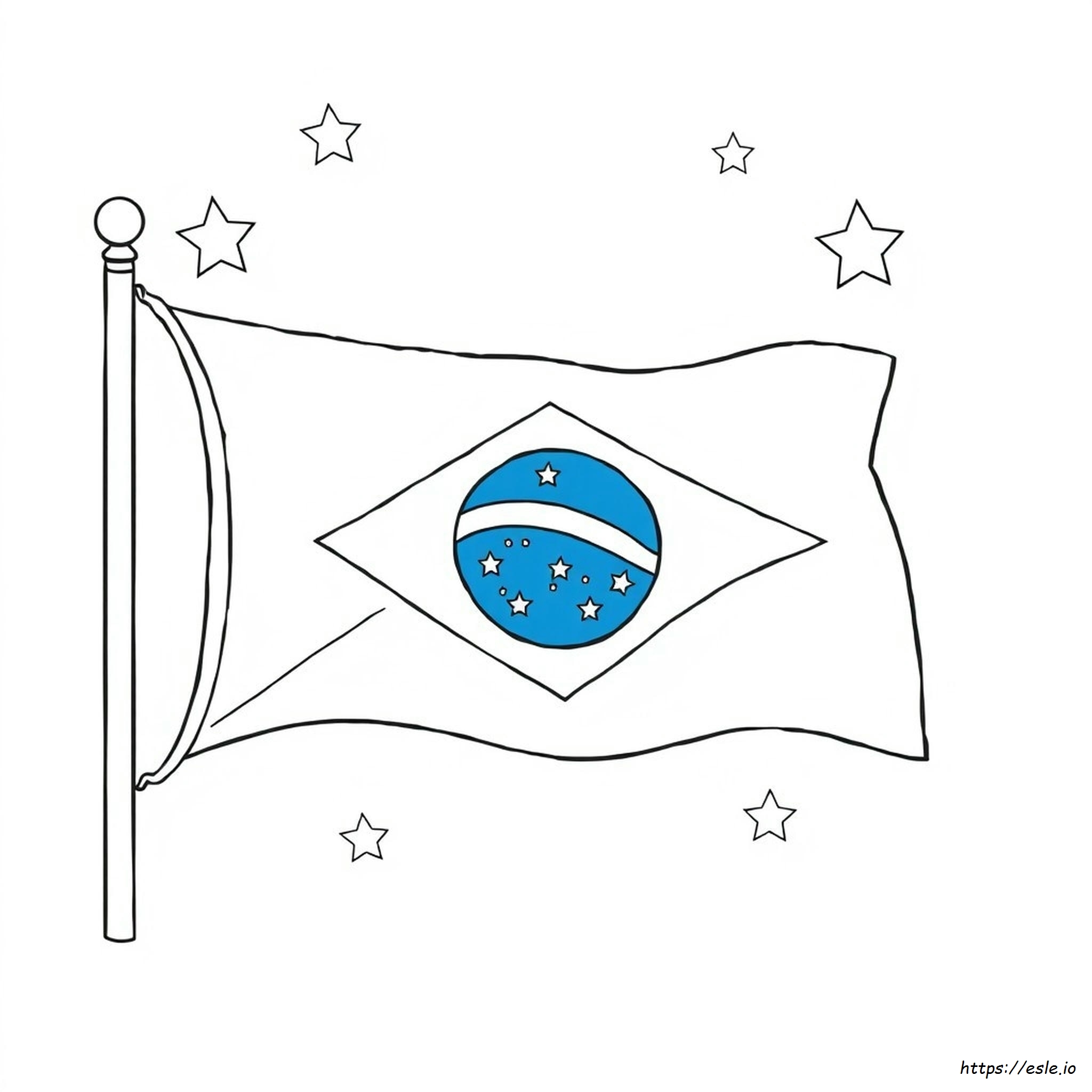 Flag Of Brazil Coloring Page