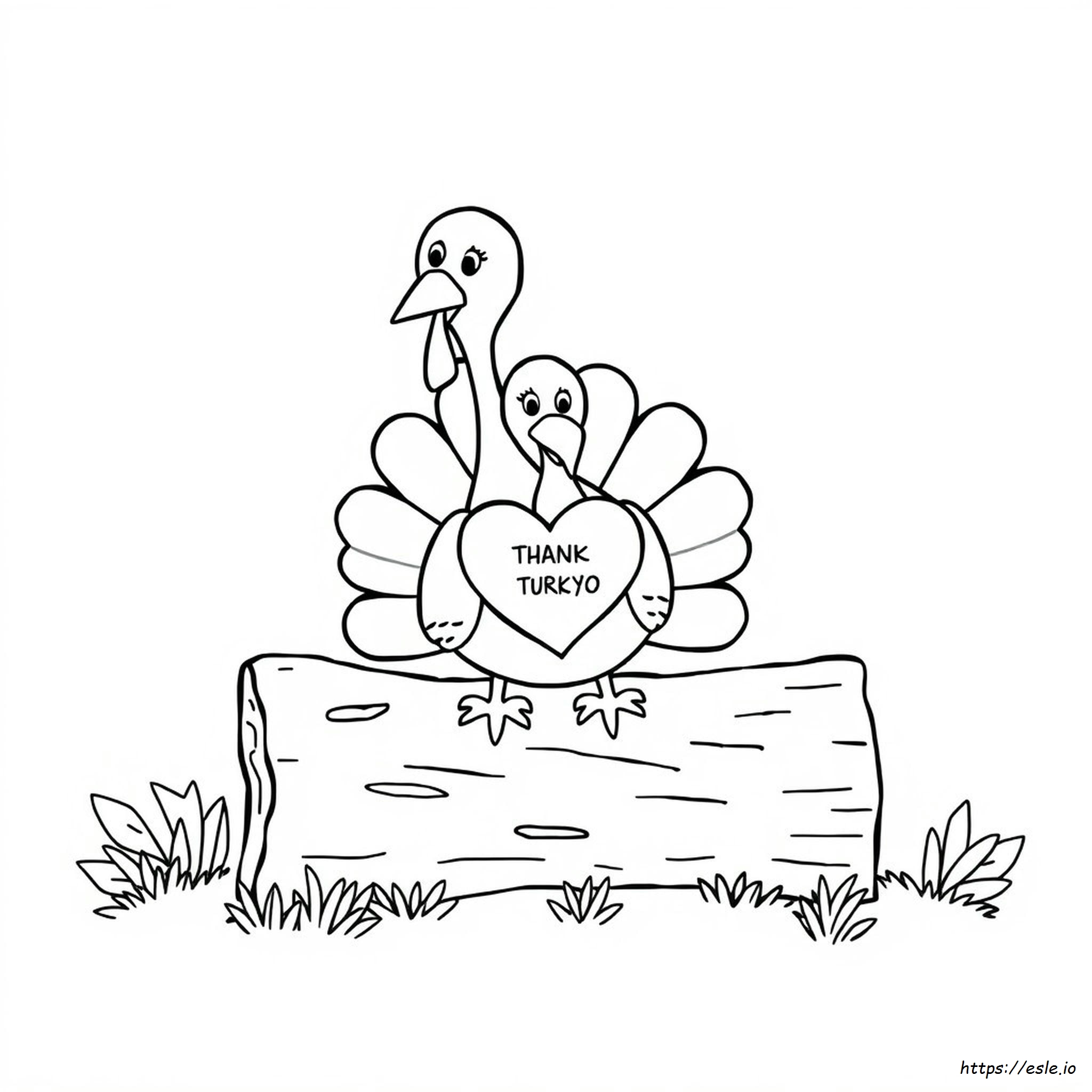 Thankful Turkey Coloring Page Printable Free