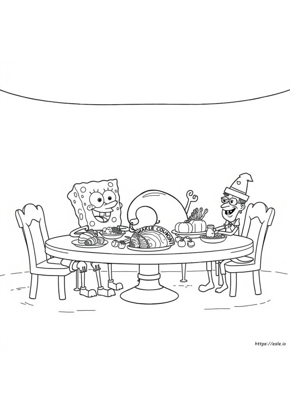 Spongebob Squarepants Thanksgiving Coloring Pages