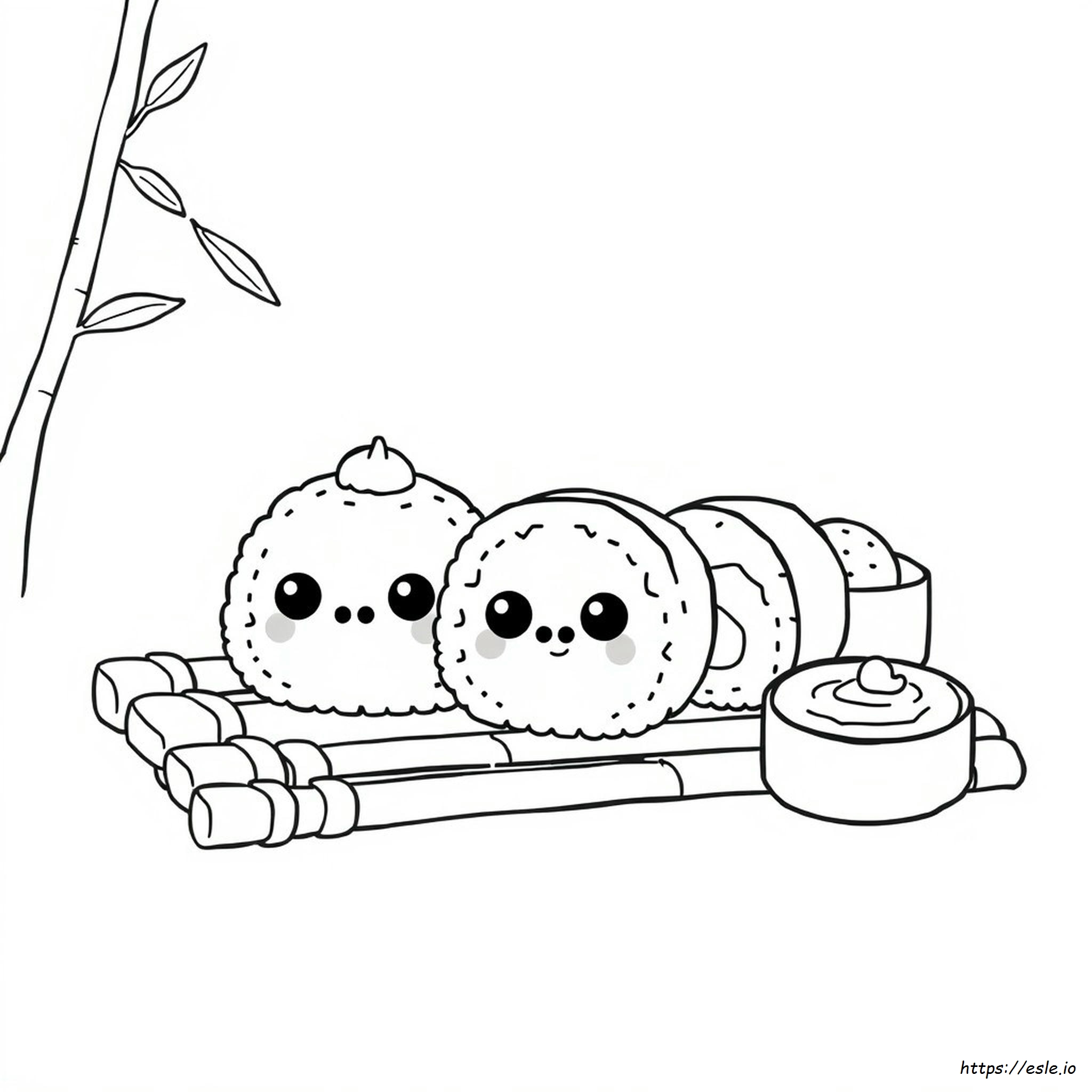 Cute Sushi Colouring Pages