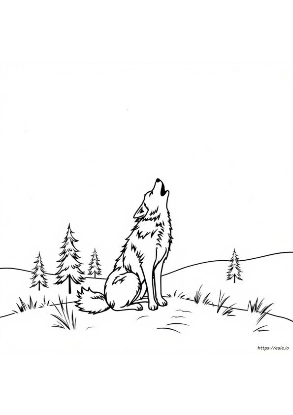 Coyote Aullando Para Colorear