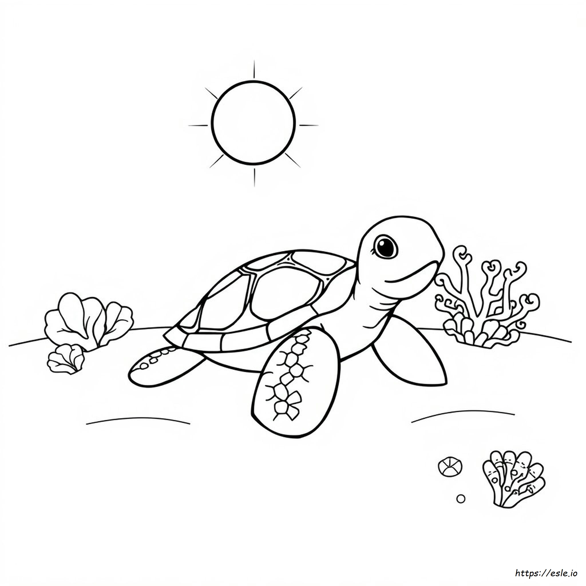 Cute Sea Turtle Coloring Page