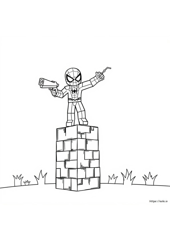 Minecraft Spiderman Coloring Pages