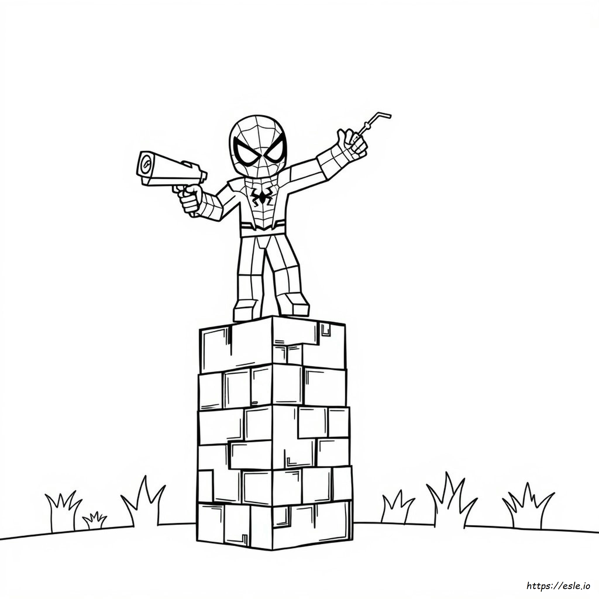 Minecraft Spiderman Coloring Pages
