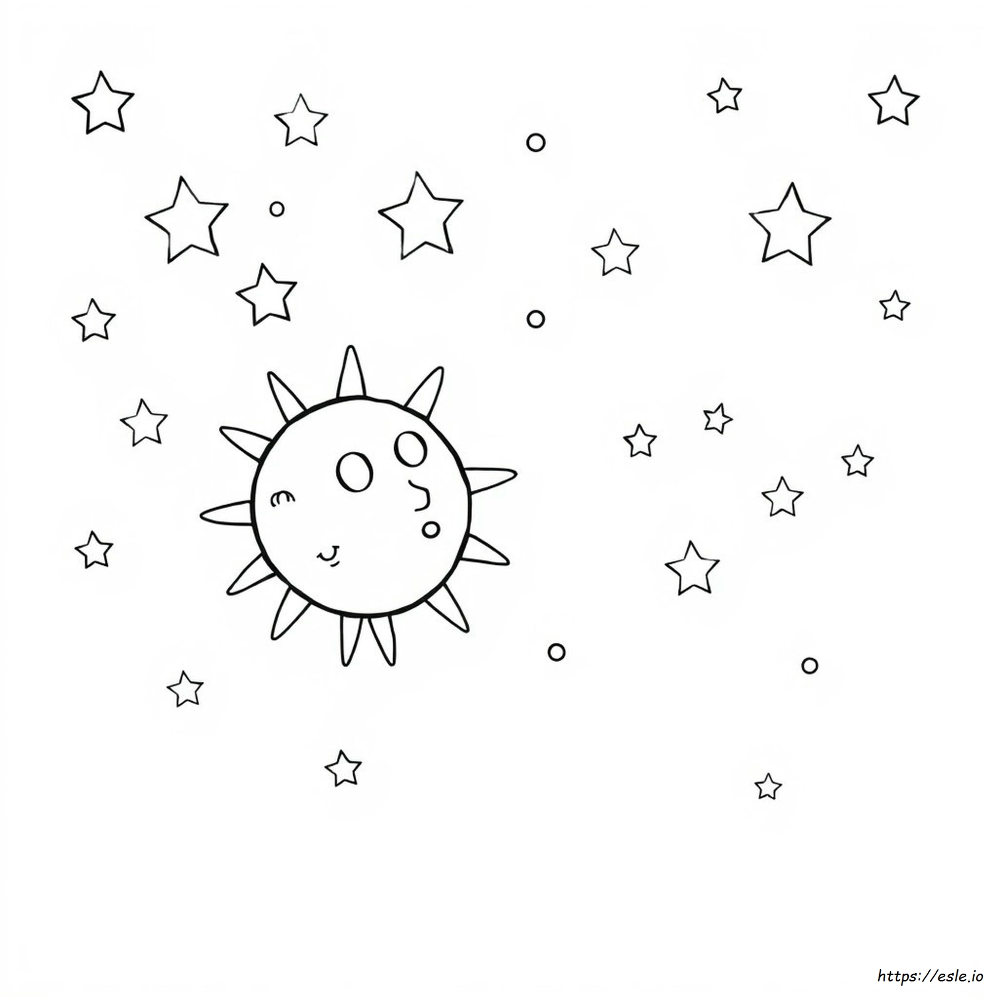 Zon Maan Sterren Kleurplaat kleurplaat