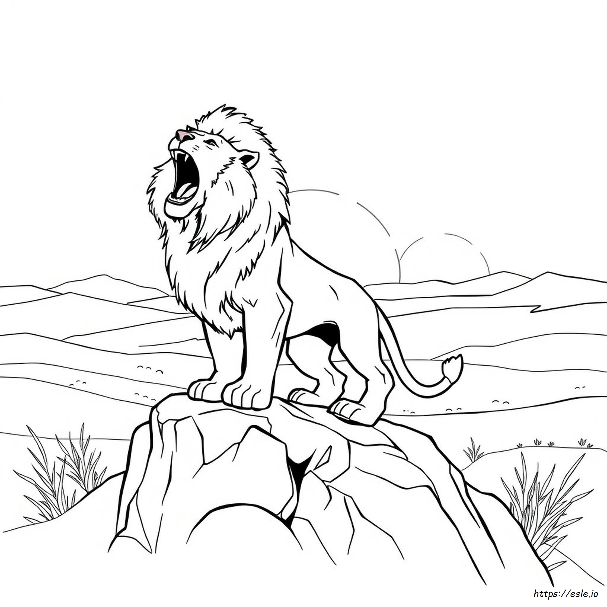 Singa Mengaum Gambar Mewarnai