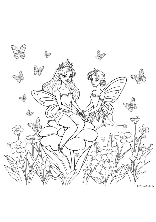 Barbie Mariposa Y La Princesa Hada Para Colorear