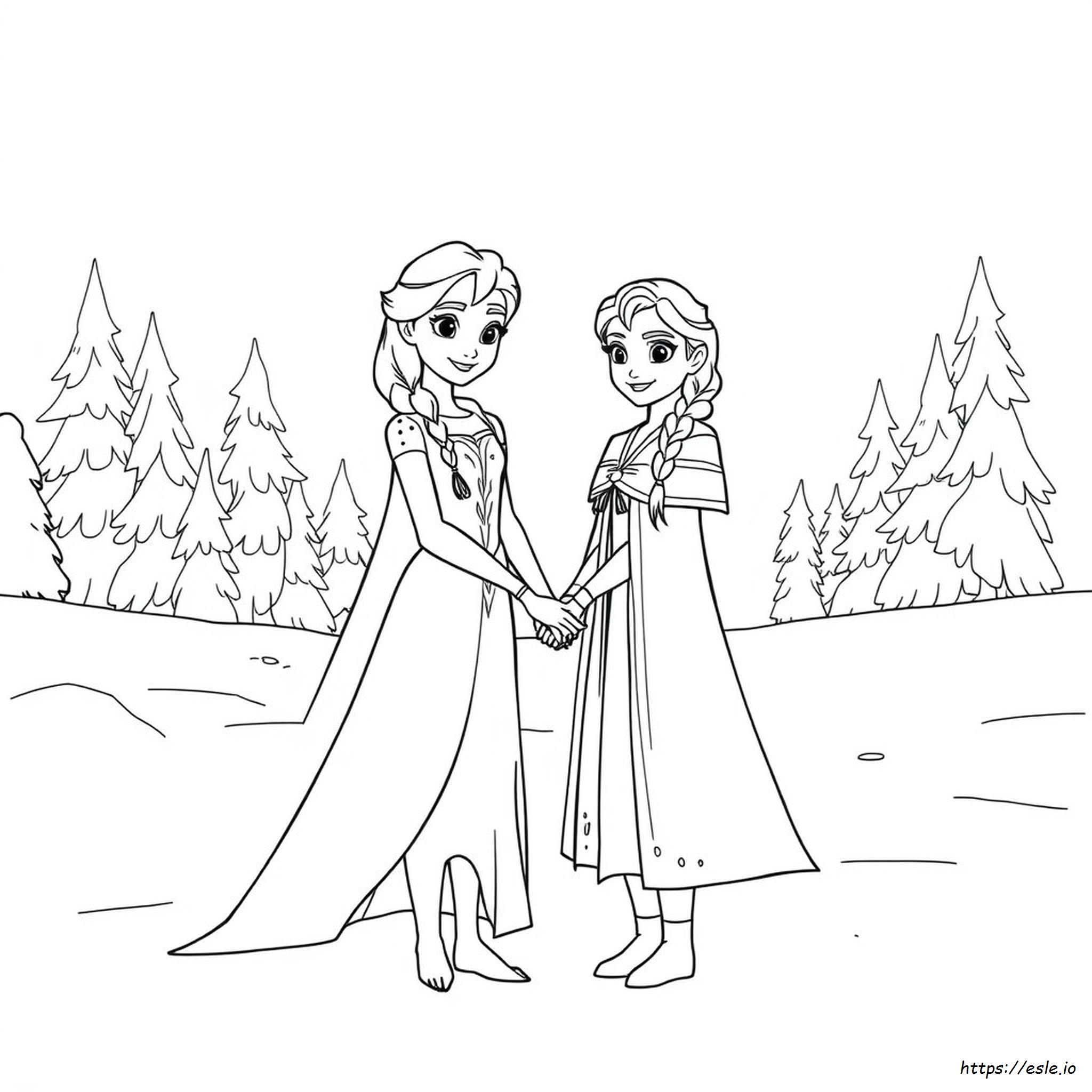 Elsa E Anna Da Giovani Colorare