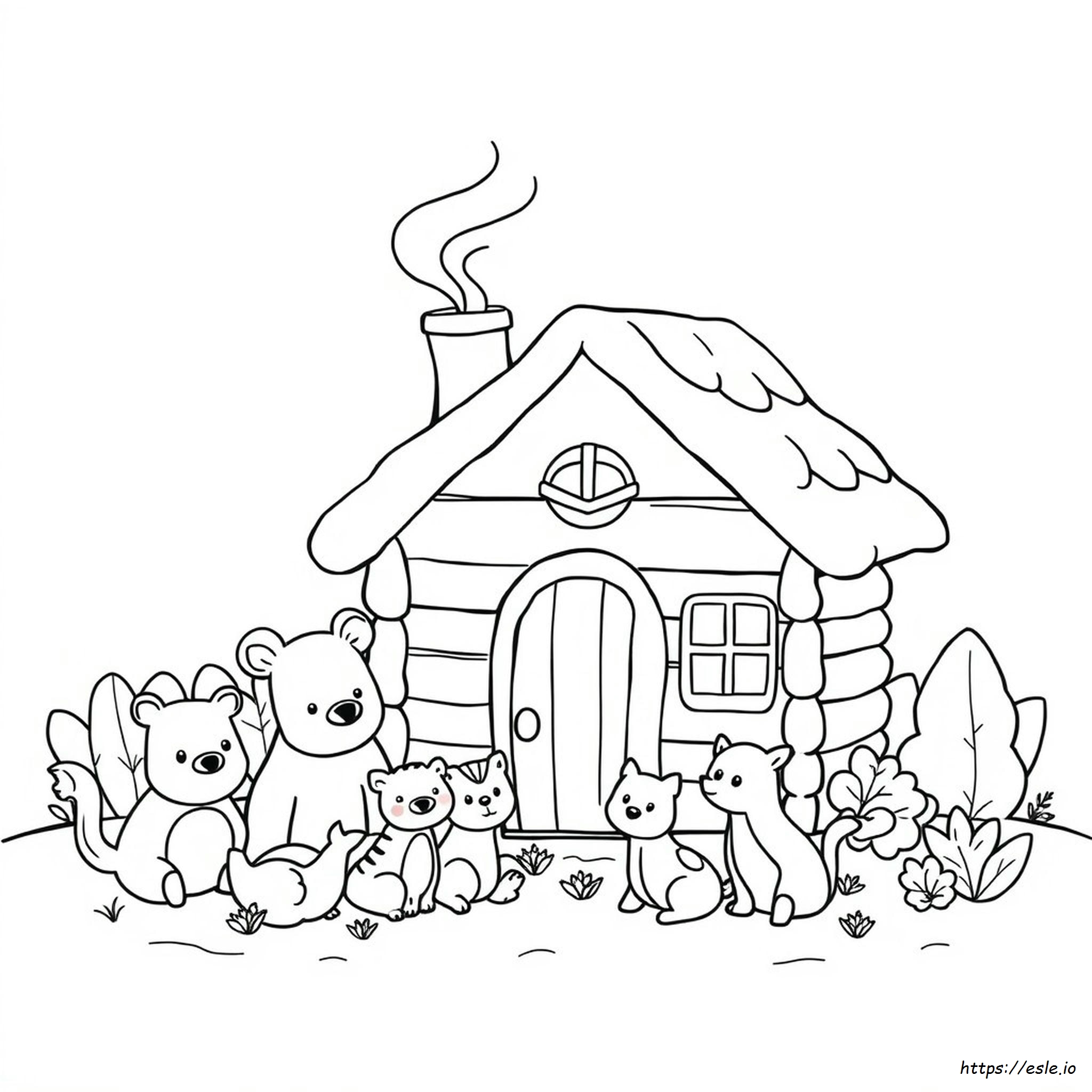 Cozy Cottage Coloring Page