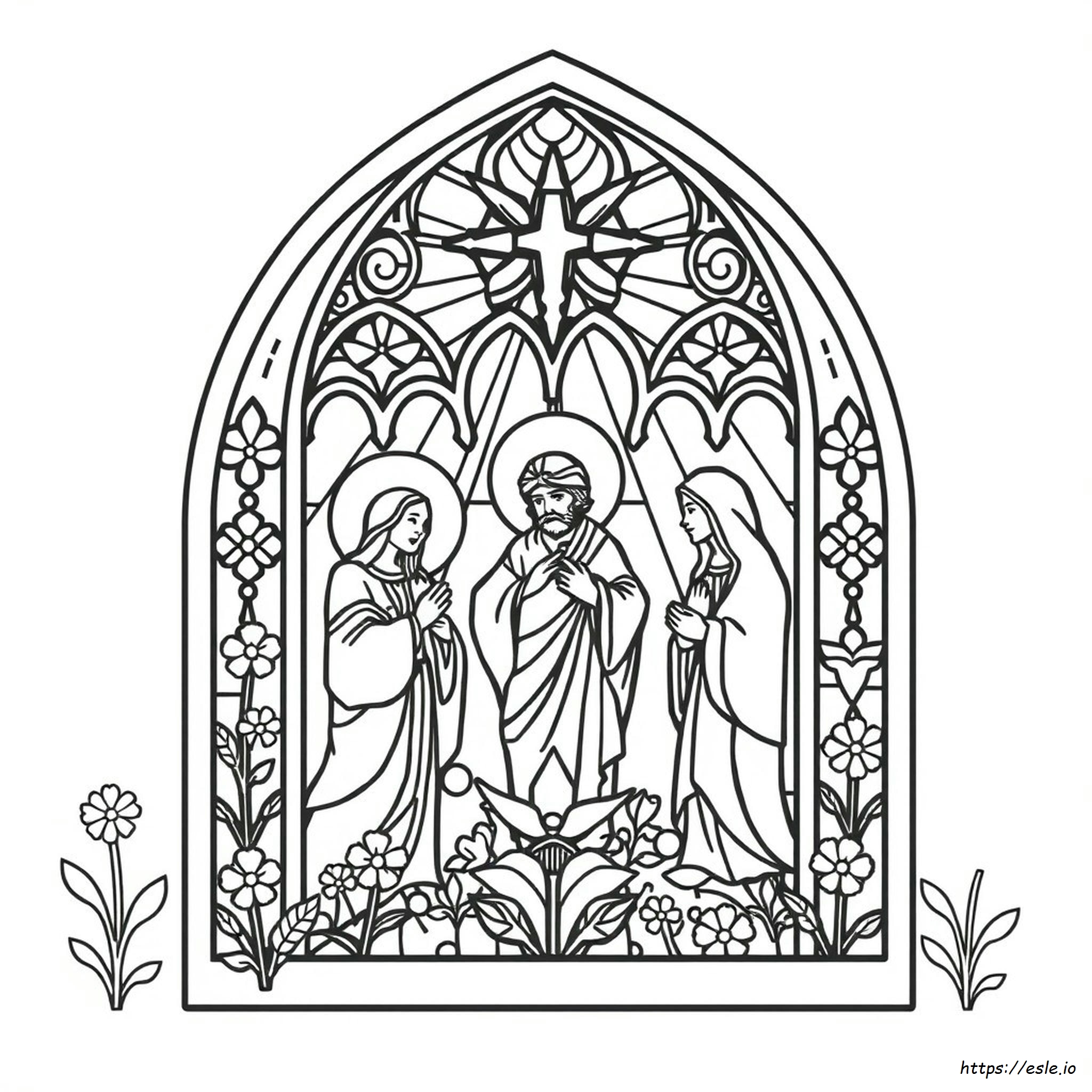 Religijne Witrażowe Kolorowanki