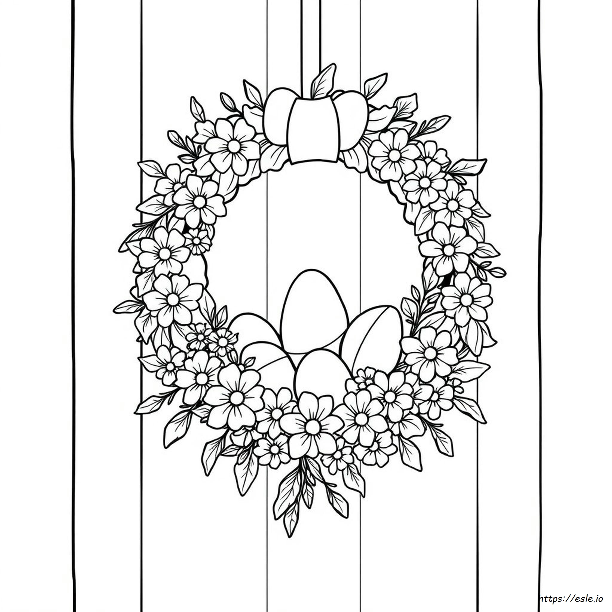 Easter Wreath Coloring Pages