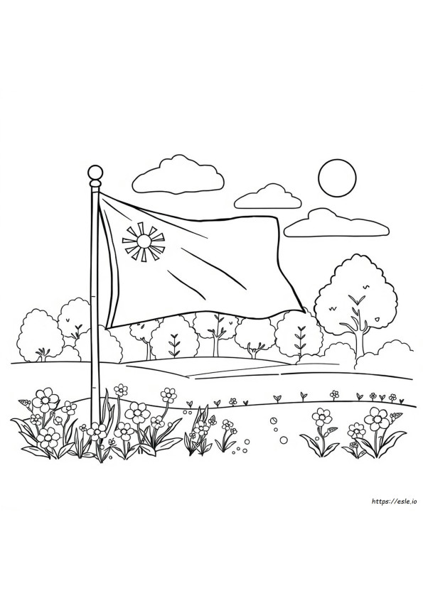 Bendera Halaman Mewarnai Untuk Balita