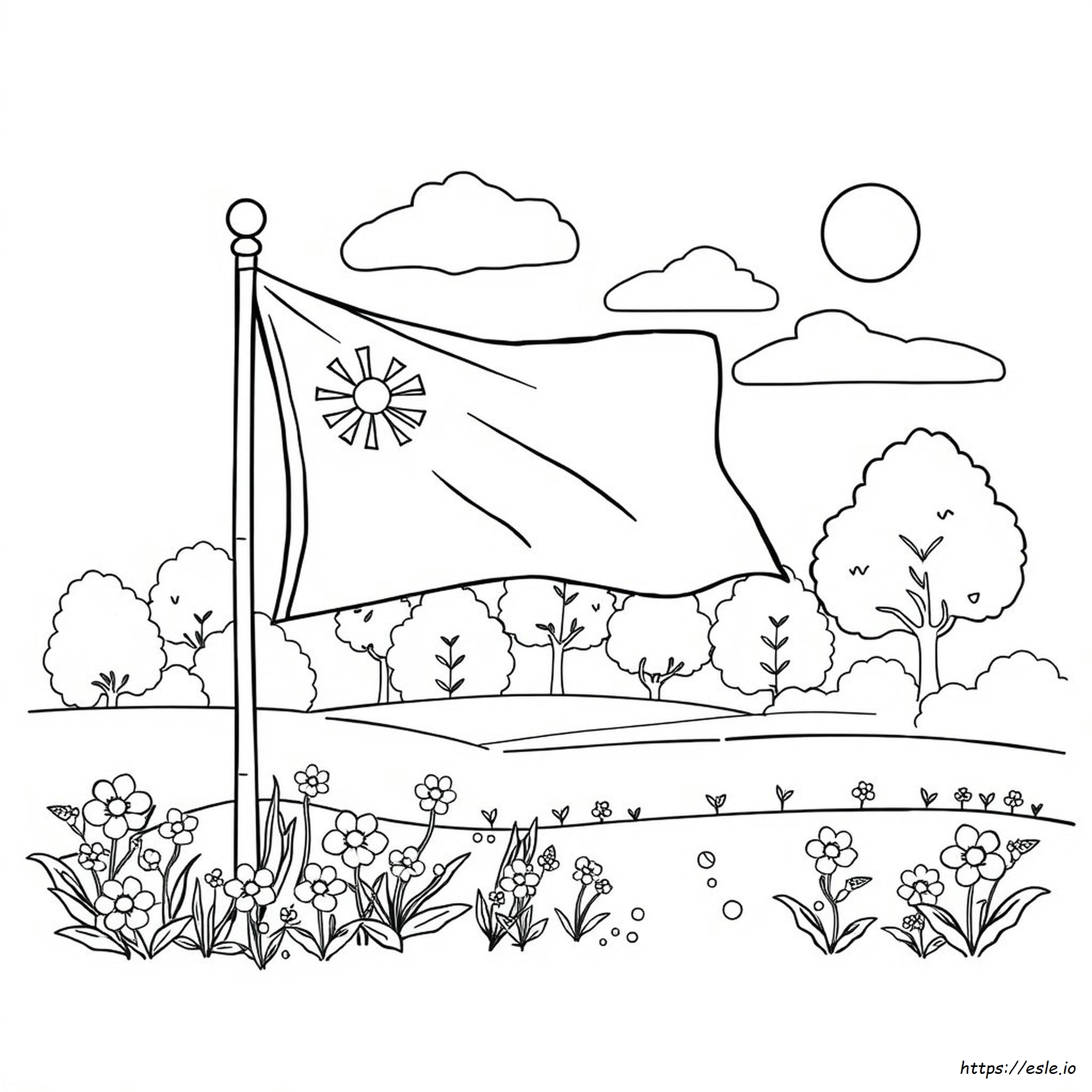 Bendera Halaman Mewarnai Untuk Balita
