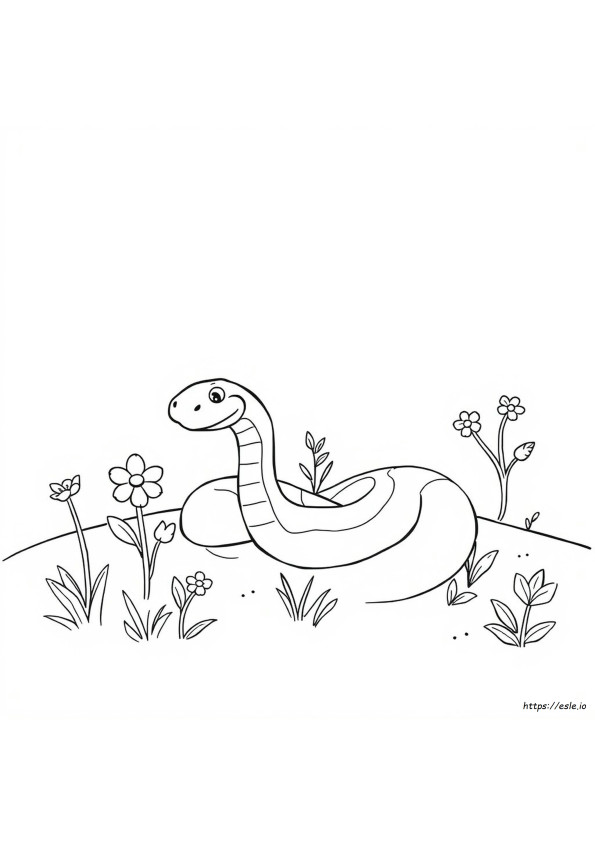 Easy Snake Coloring Page