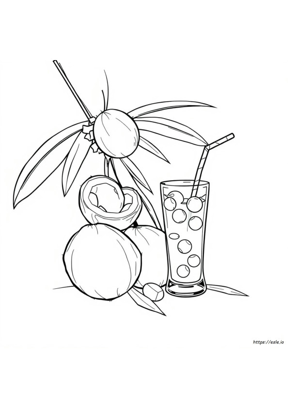 Coconut Drink Coloring Page