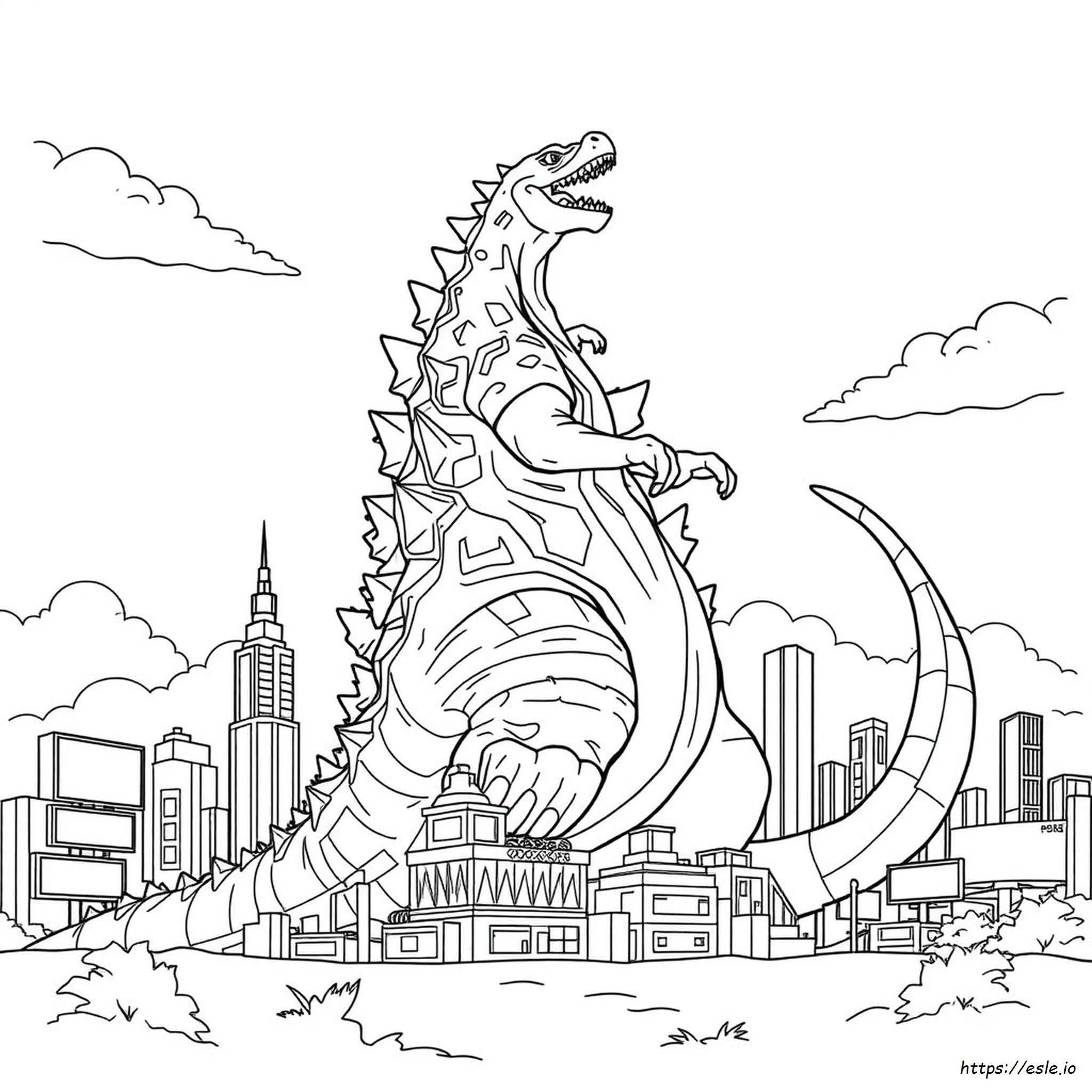 Gambar Mewarnai Godzilla Legendaris