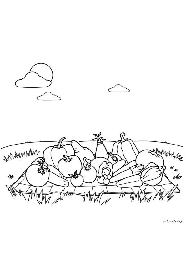 Fruit And Veggie Coloring Pages