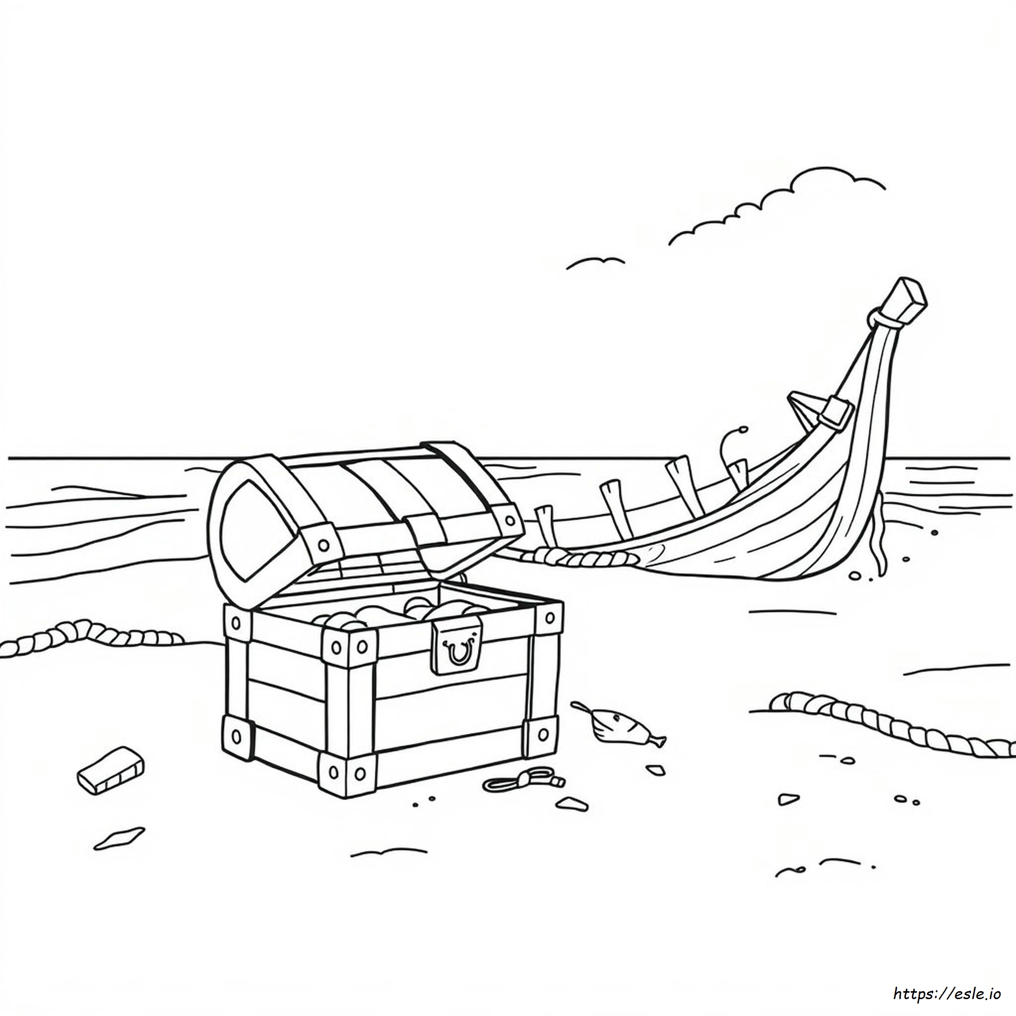 Treasure Chest Colouring In