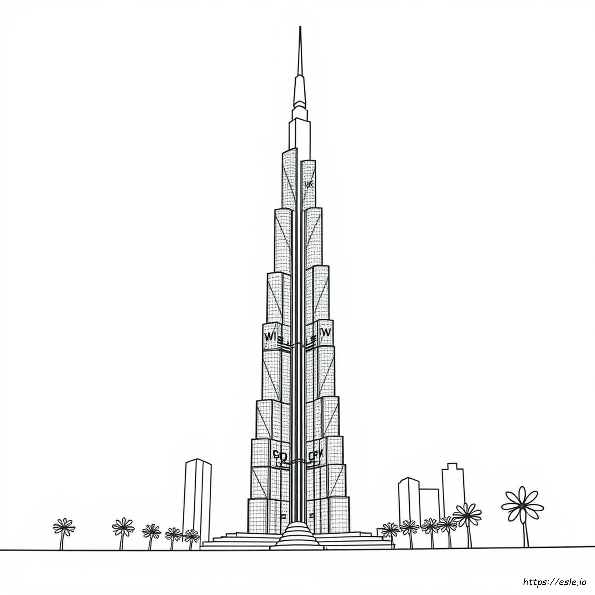 Gambar Mewarnai Burj Khalifa