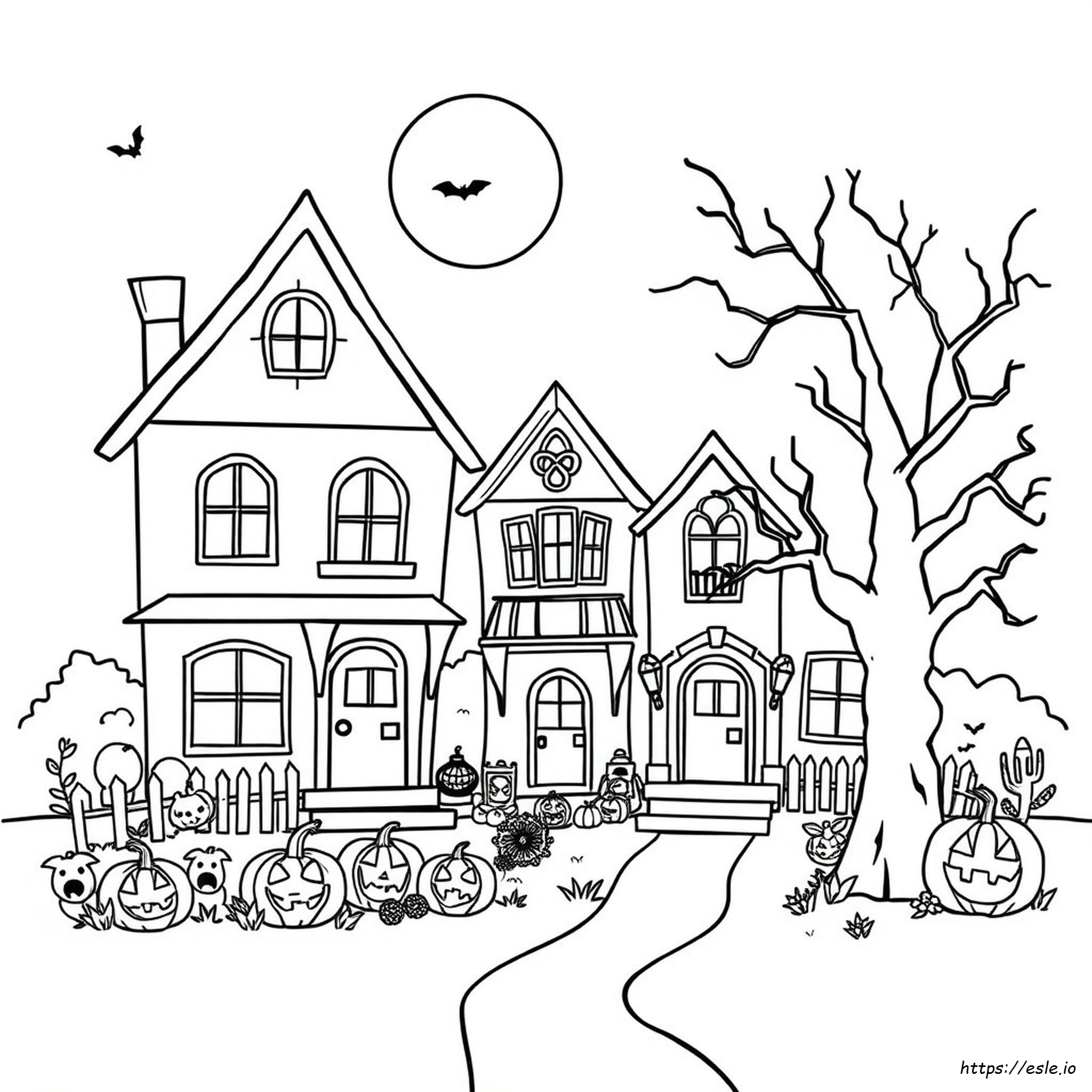 Halaman Mewarnai Klip Seni Halloween Gratis