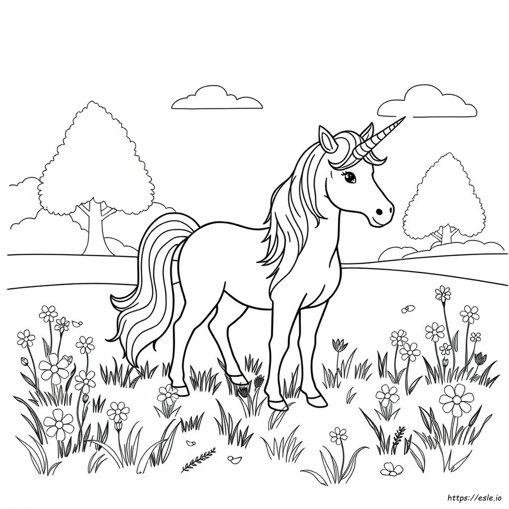Una Página Para Colorear De Unicornio