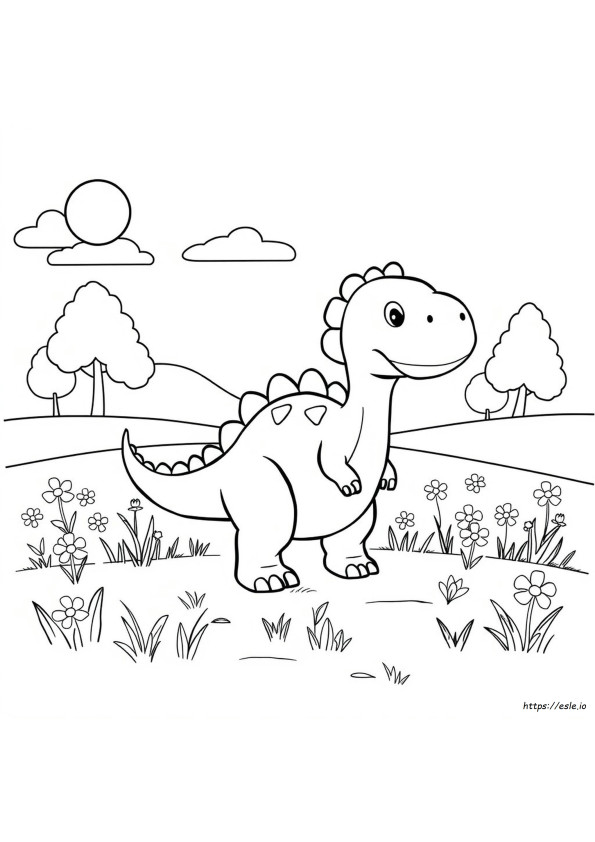 Söpö Sarjakuva Dinosaurus Värityskuvat