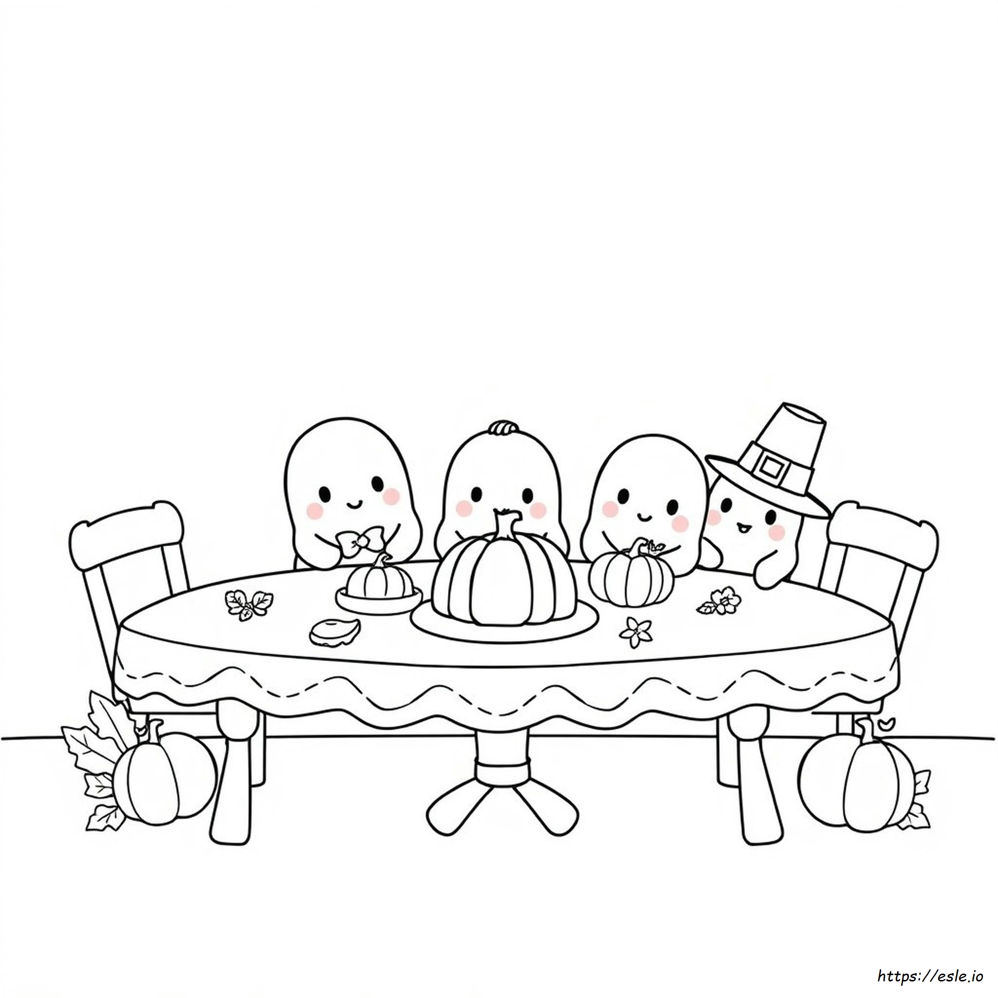 Squishmallows De Ação De Graças Para Colorir
