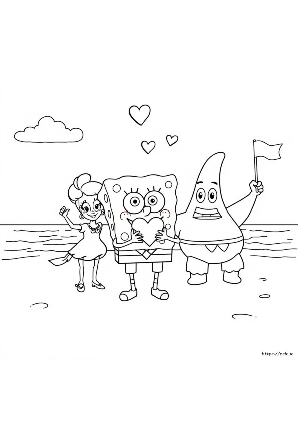 Spongebob Valentine Coloring Pages