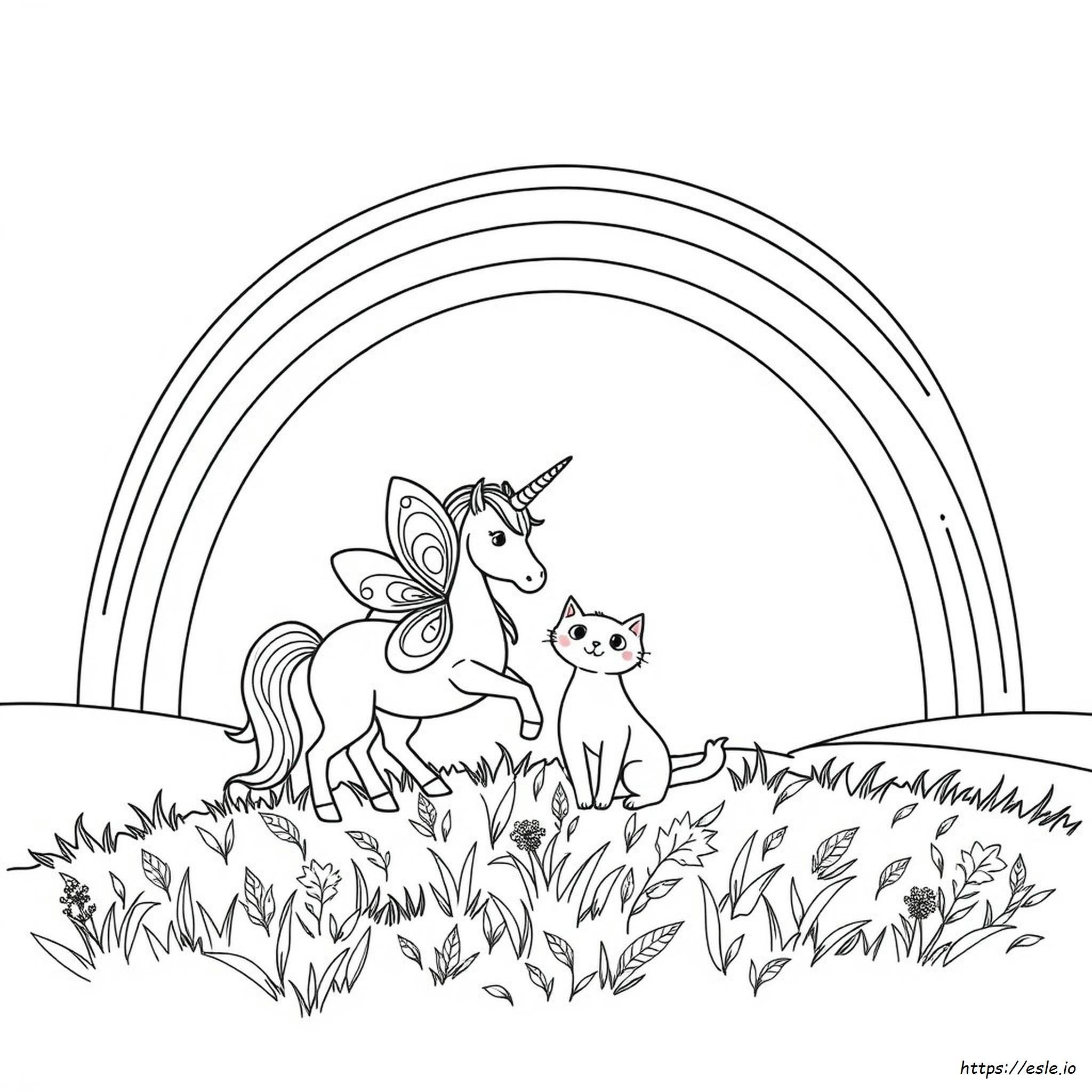 Rainbow Butterfly Unicorn Unicorn Cat Coloring Pages