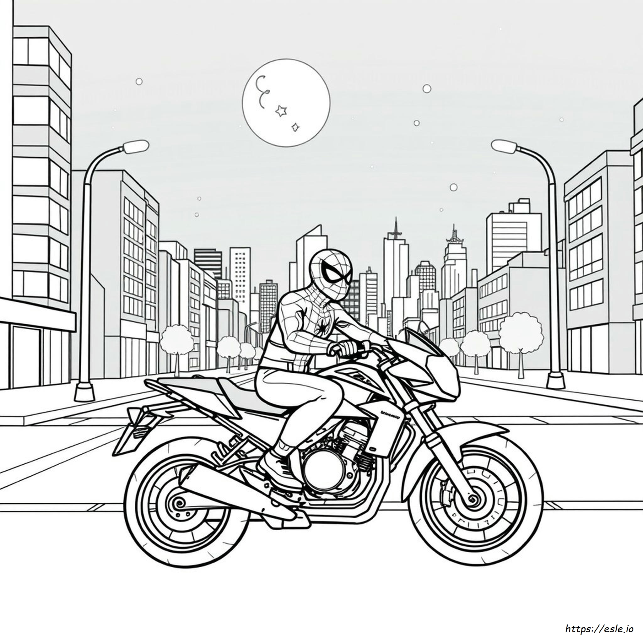 Spider-Man In Moto Da Colorare