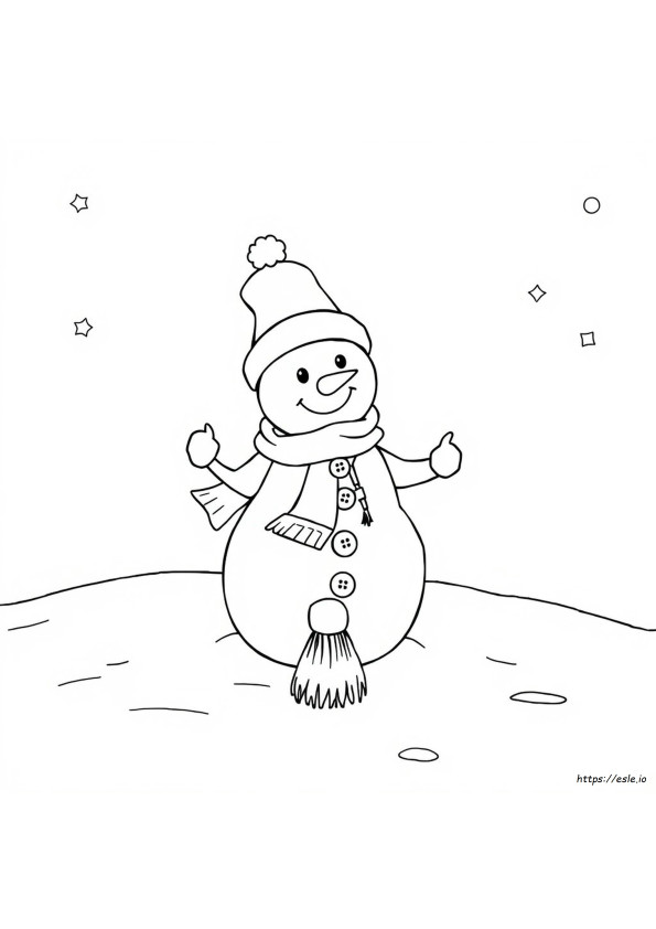 Detailed Snowman Coloring Page
