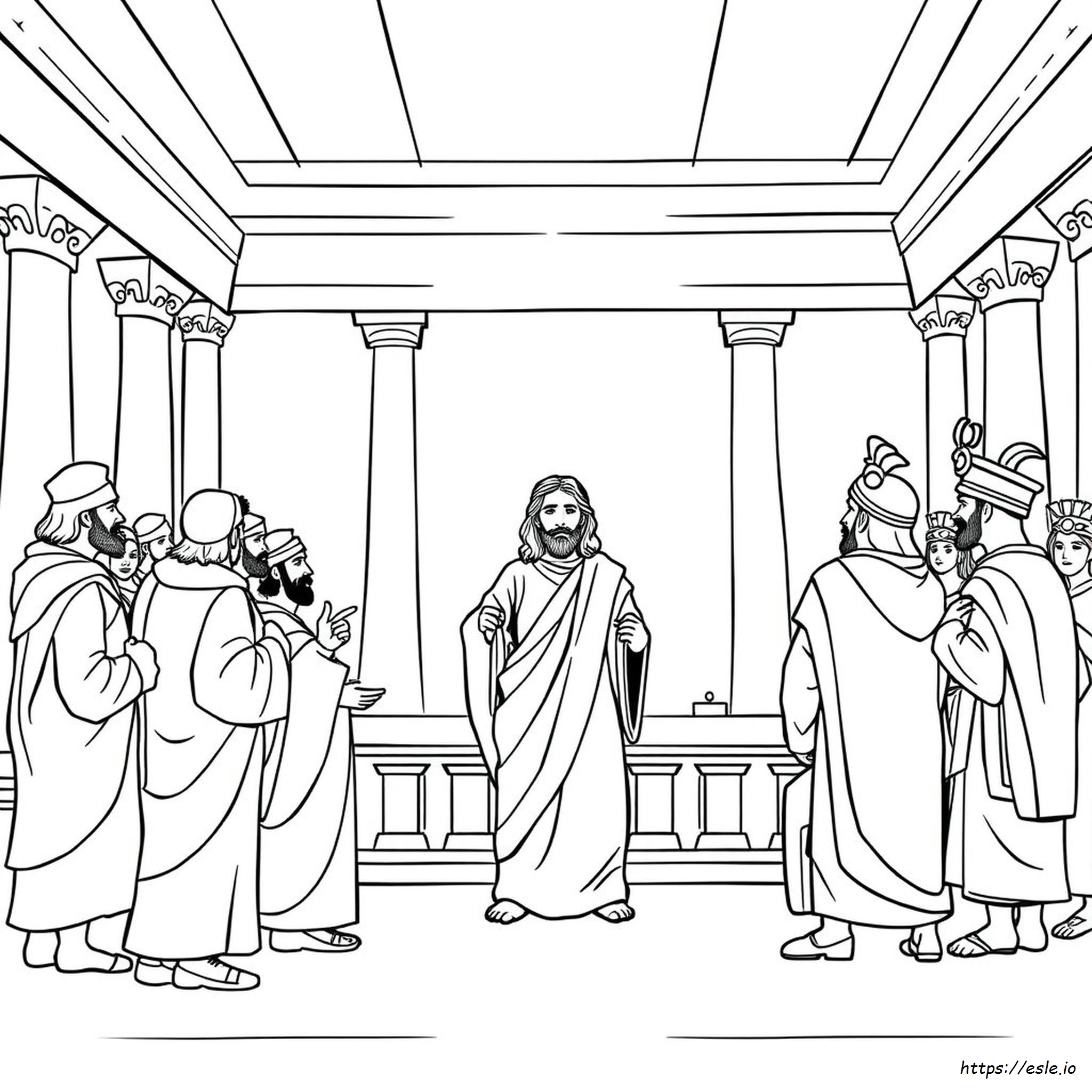 Jesus Trial Coloring Page
