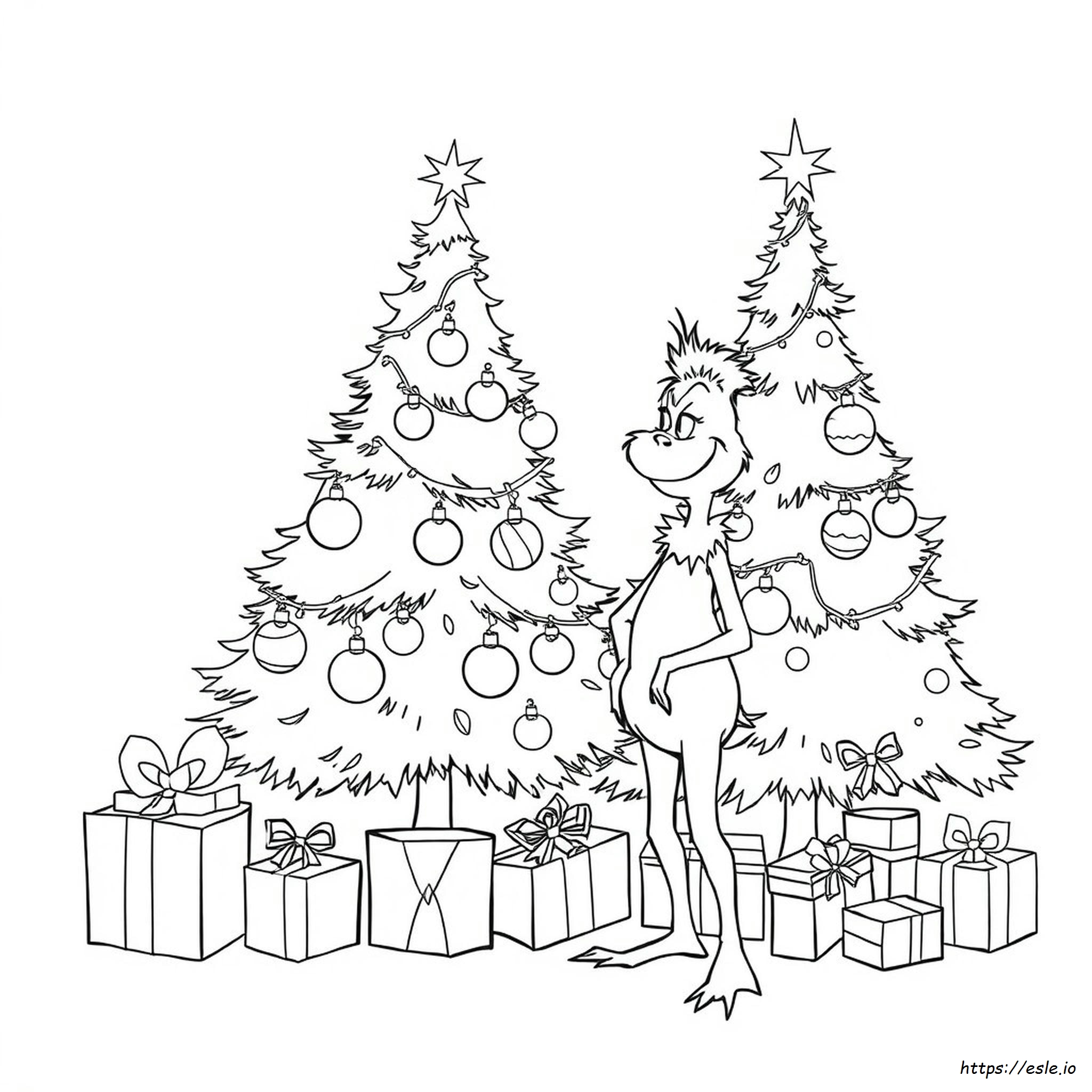 Kolorowanka Grinch Choinka