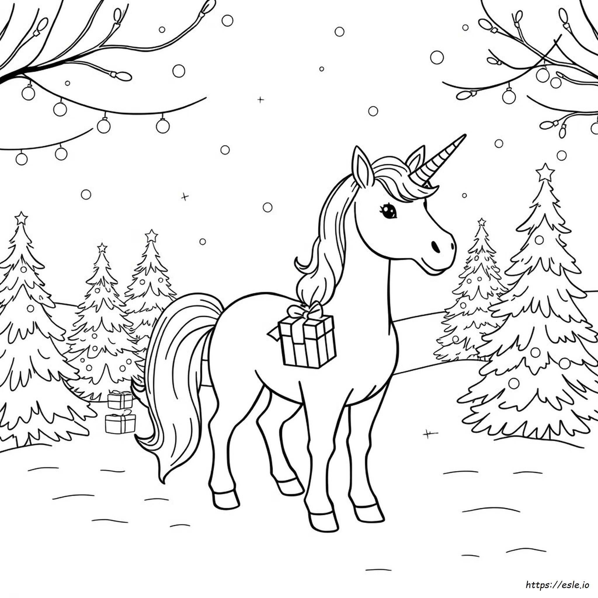 Unicorno Di Natale Da Colorare - Gratis Da Stampare