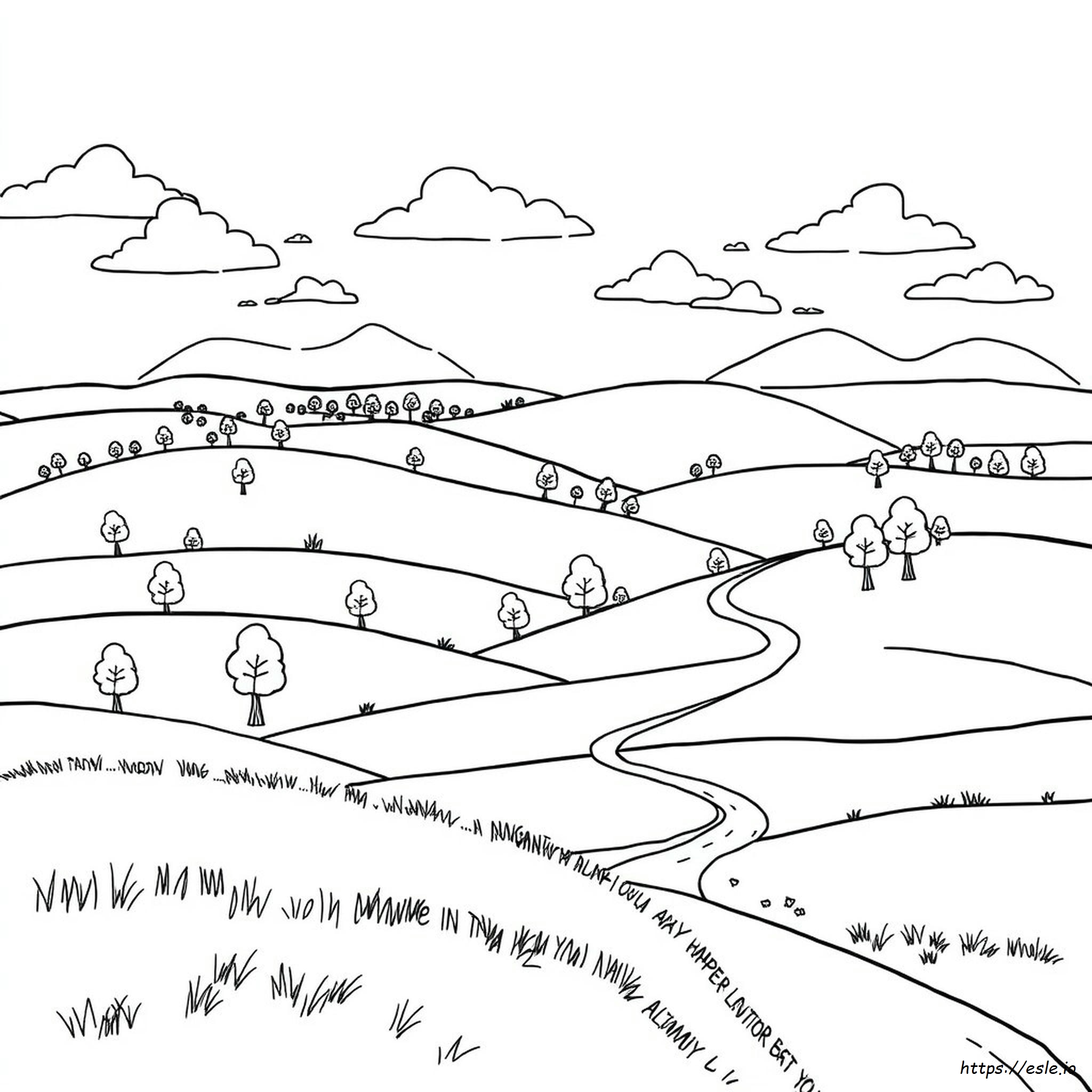 Paisaje Para Colorear