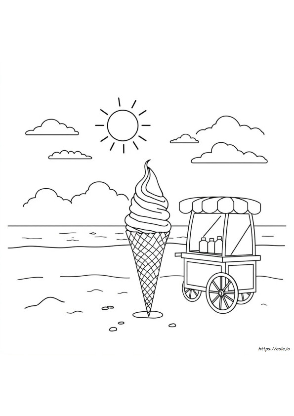 Summer Ice Cream Coloring Pages