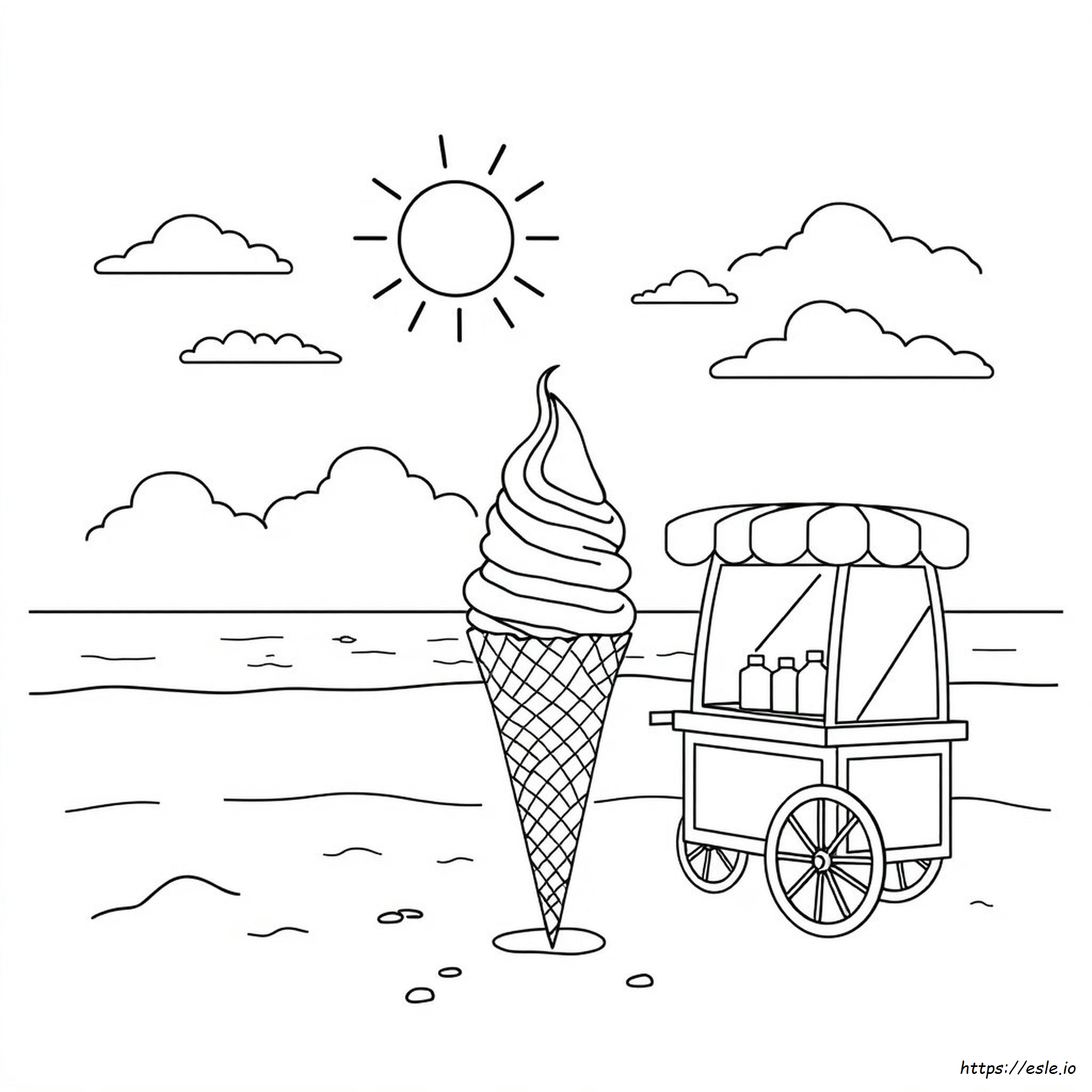 Gambar Mewarnai Es Krim Musim Panas - PDF Gratis
