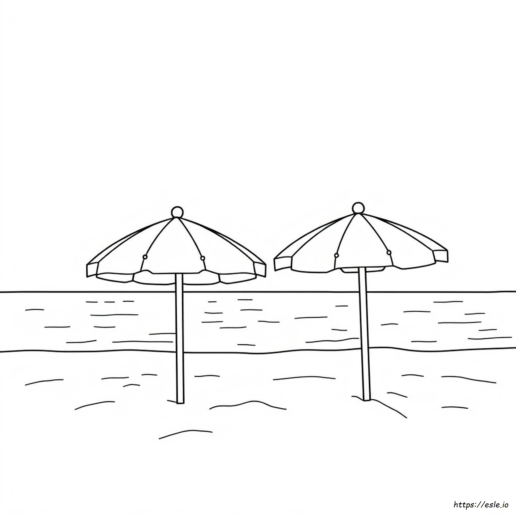 Beach Umbrella Coloring Page
