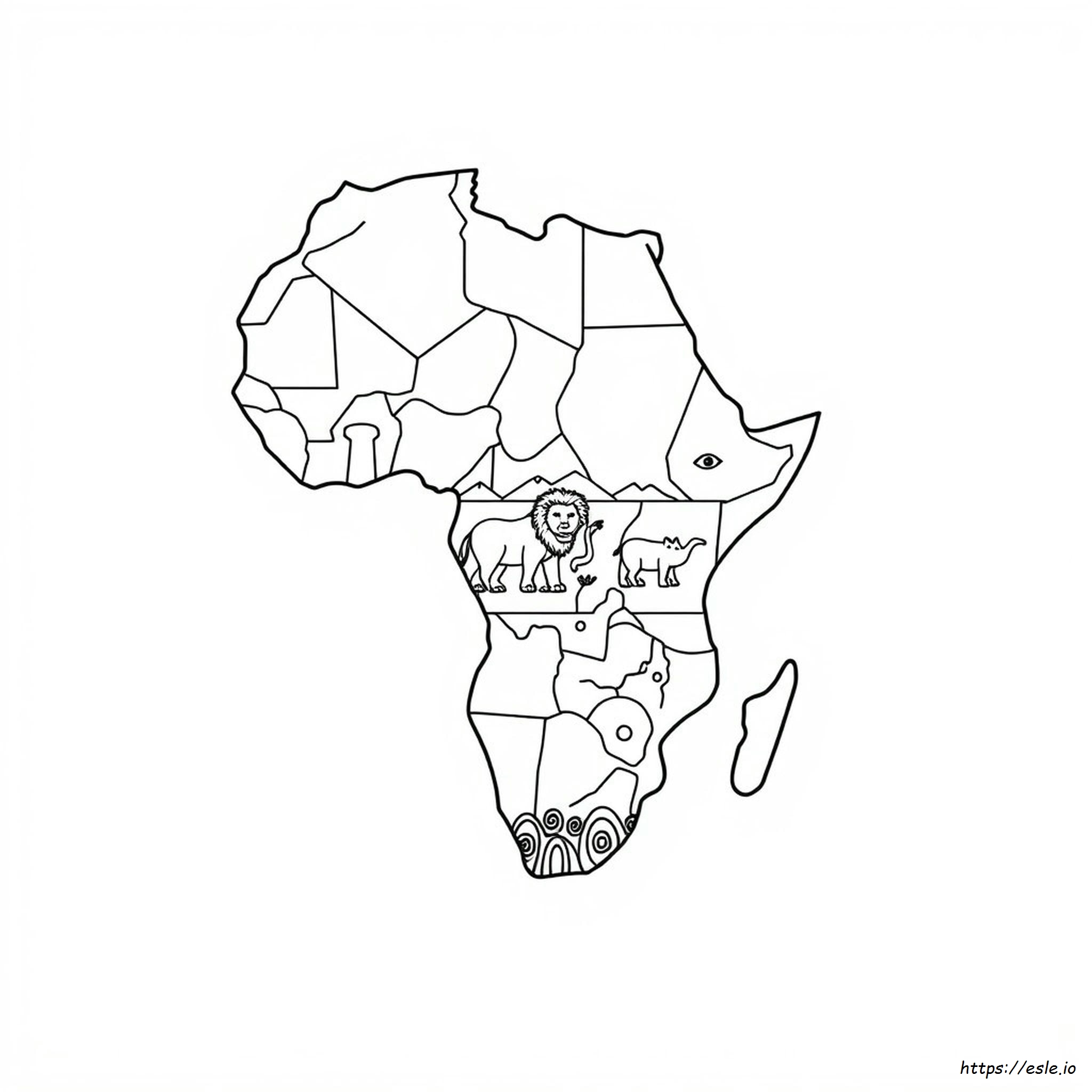 Africa Continent Coloring Page